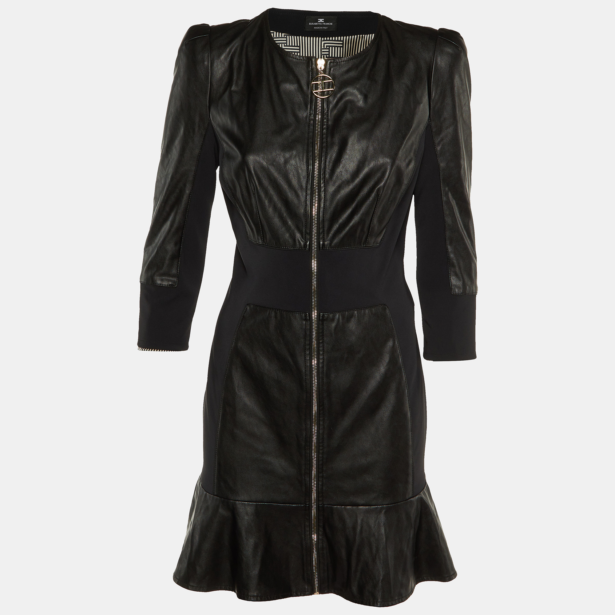 

Elisabetta Franchi Black Faux Leather Mini Dress M