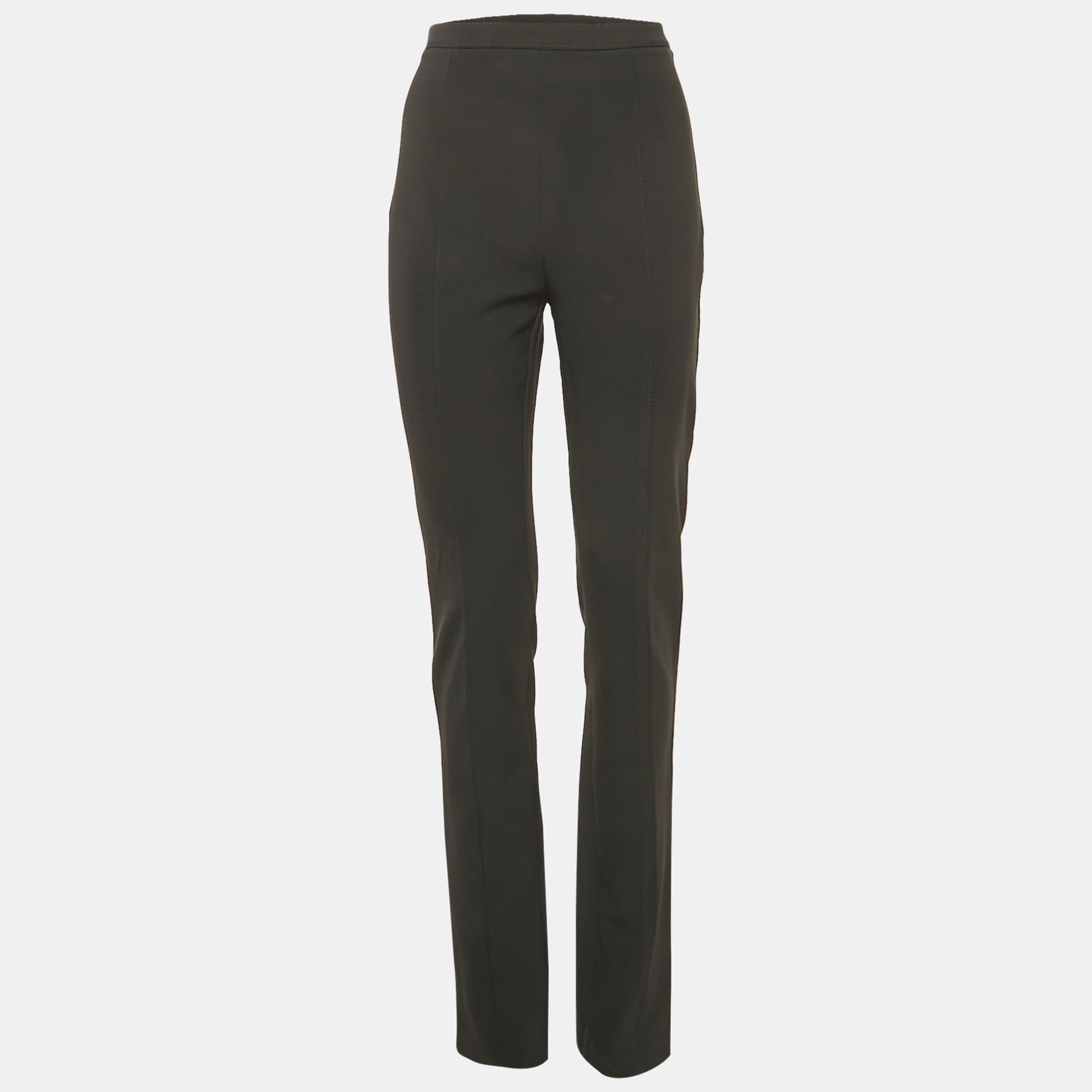 

Elisabetta Franchi Black Crepe High Rise Trousers L
