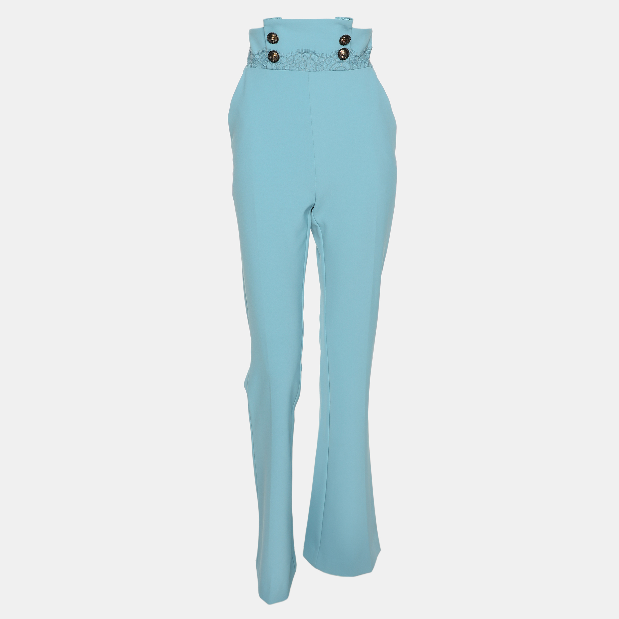 

Elisabetta Franchi Blue Crepe Trouser S
