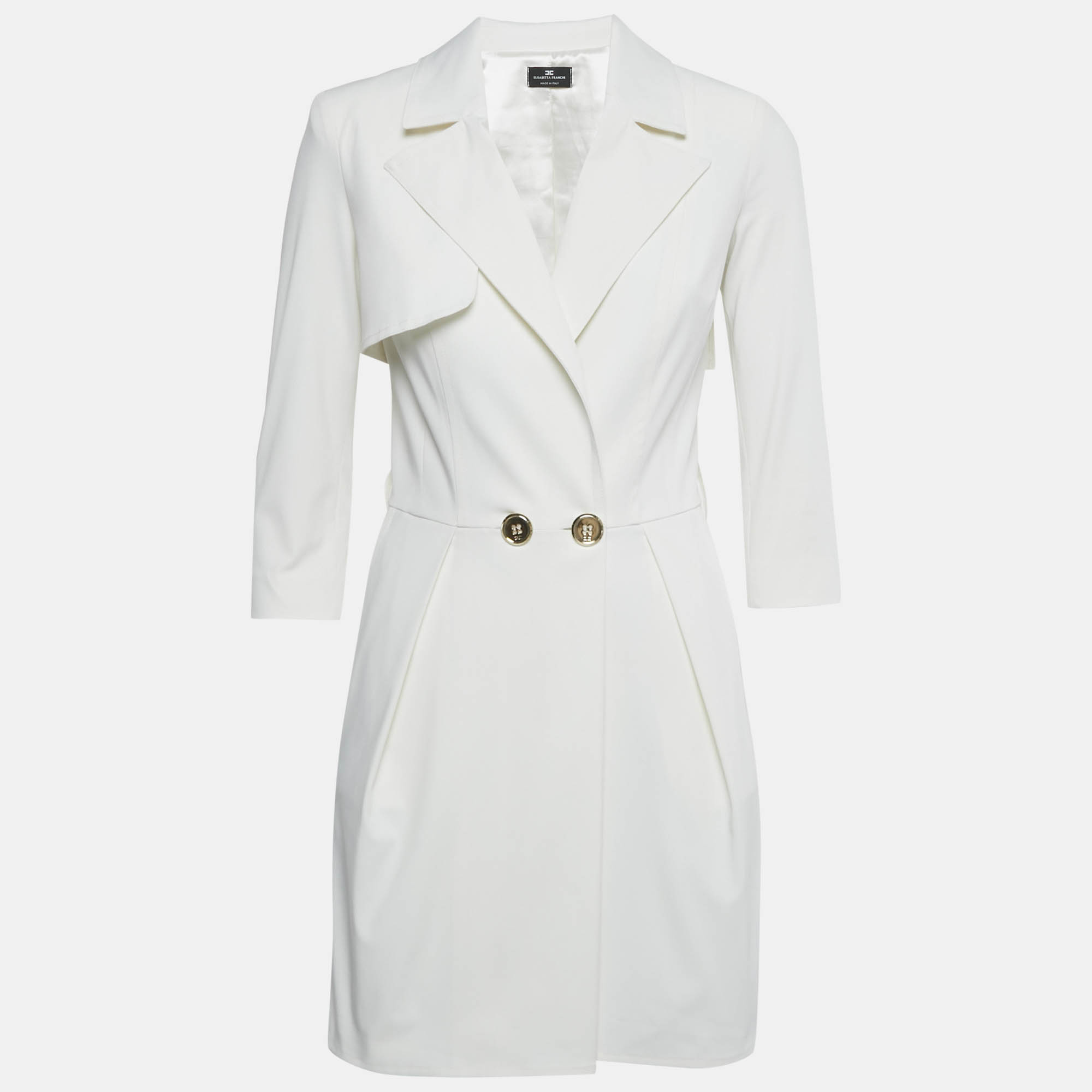 

Elisabetta Franchi White Crepe Blazer Dress S