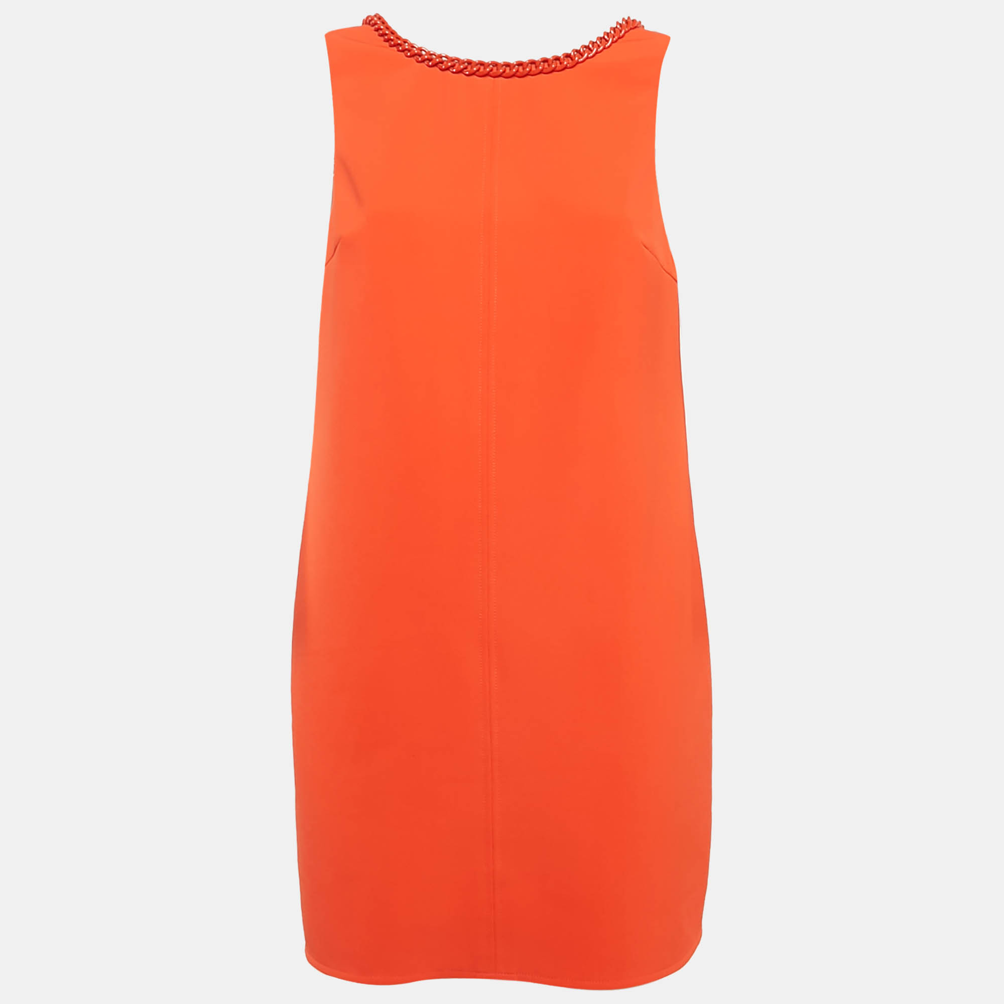 

Elisabetta Franchi 20th Anniversary Orange Crepe Shift Dress M