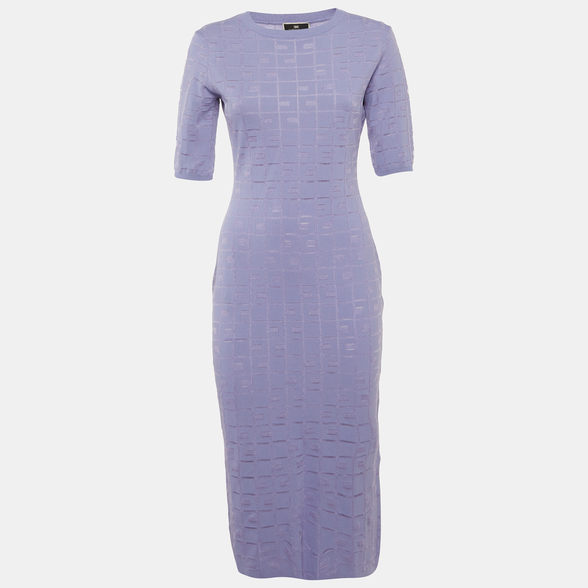 

Elisabetta Franchi Lavender Monogram Jacquard Bodycon M, Purple