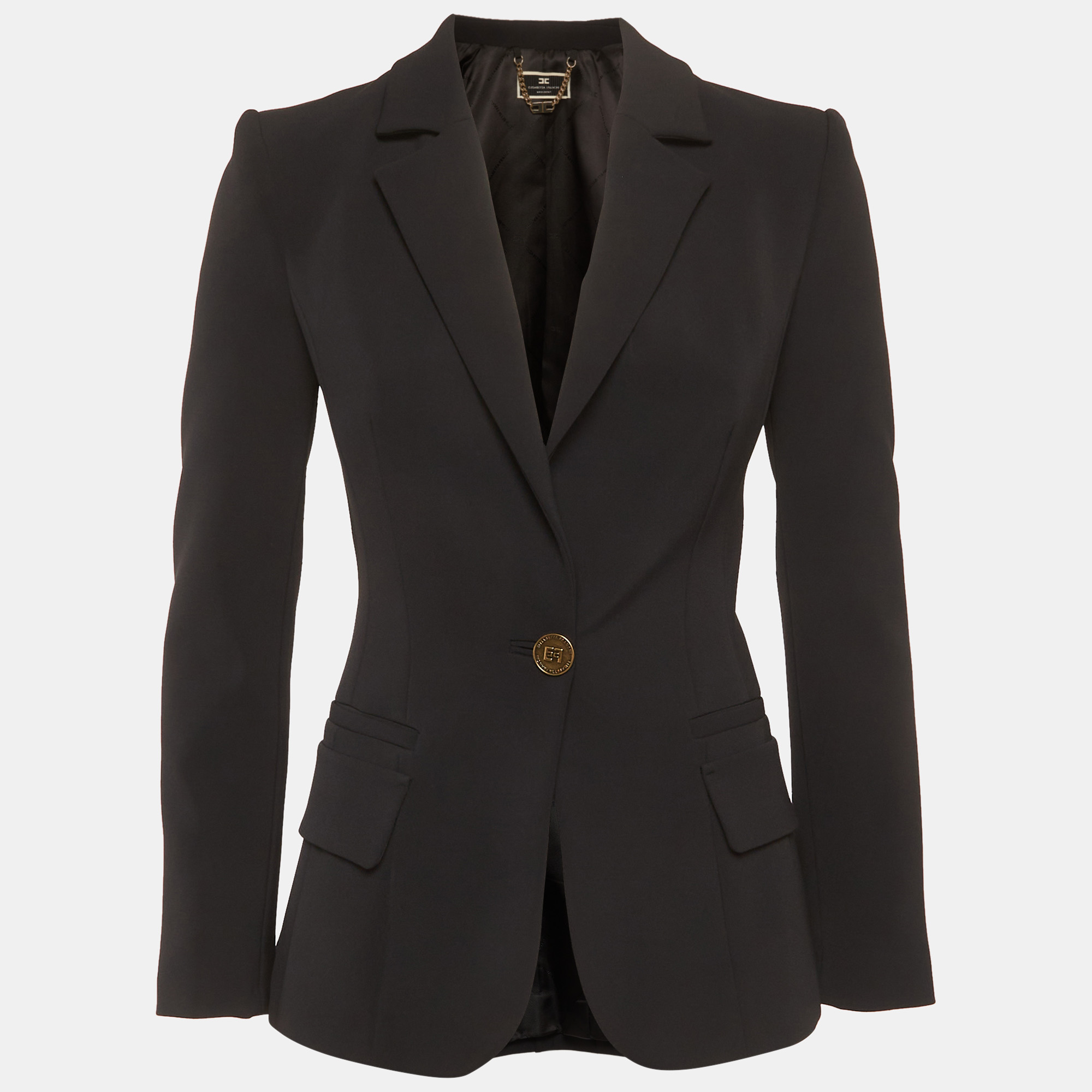 

Elisabetta Franchi Black Crepe Blazer S