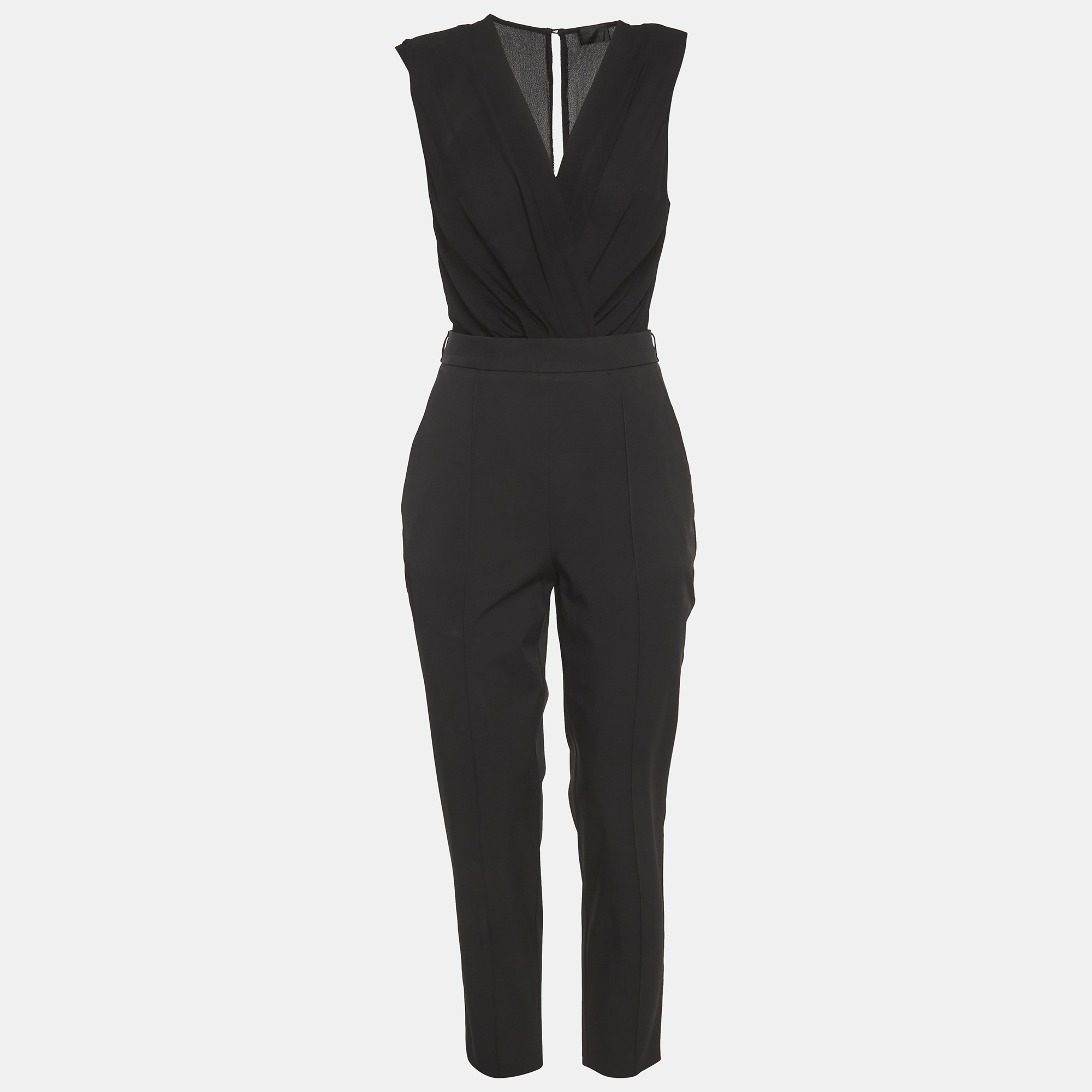 

Elisabetta Franchi Black Crepe & Twill Jumpsuit S