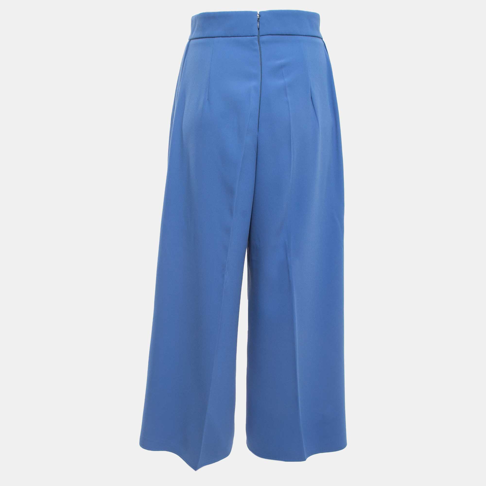 

Elisabetta Franchi Blue Crepe Culottes