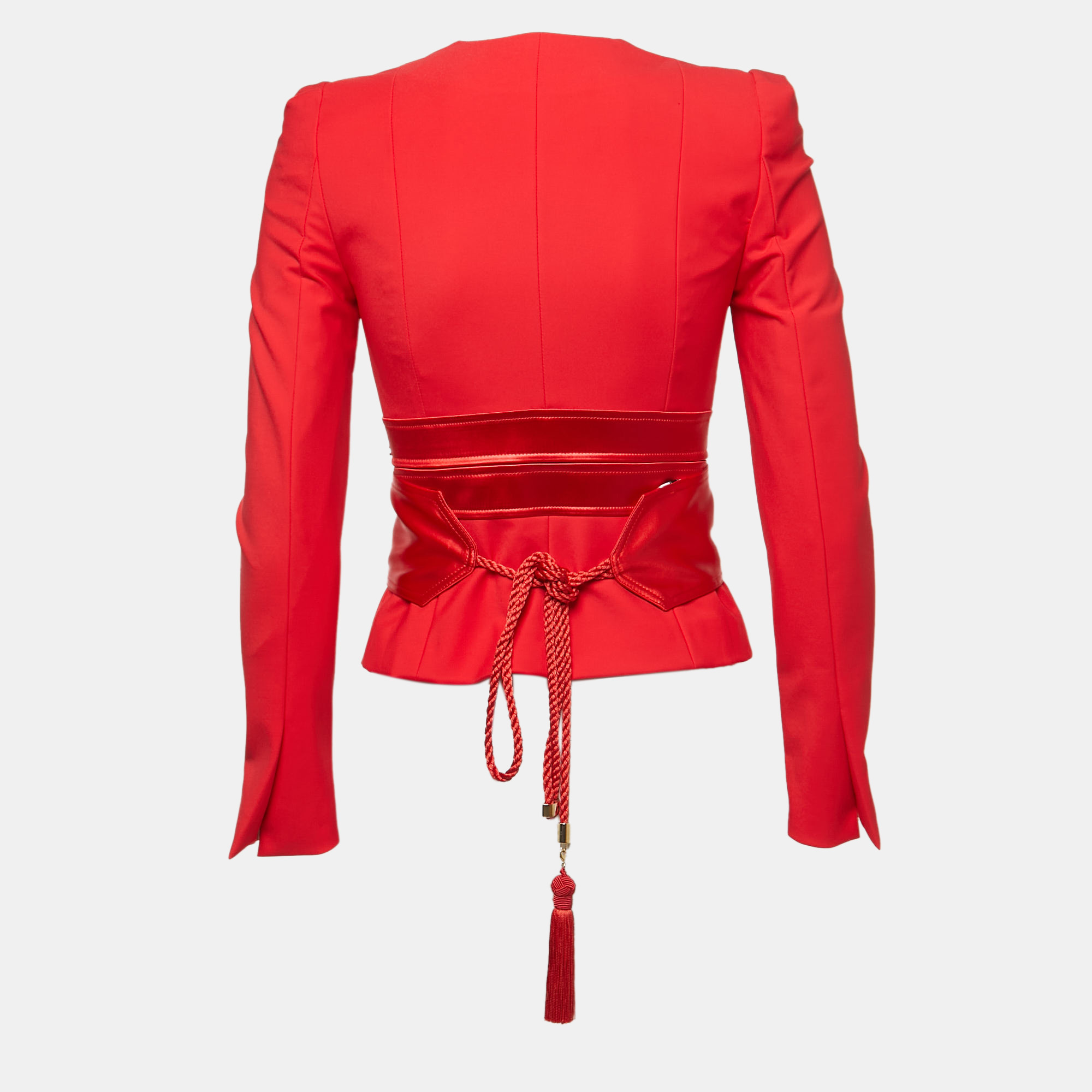 

Elisabetta Franchi Red Stretch Crepe Tailored Jacket