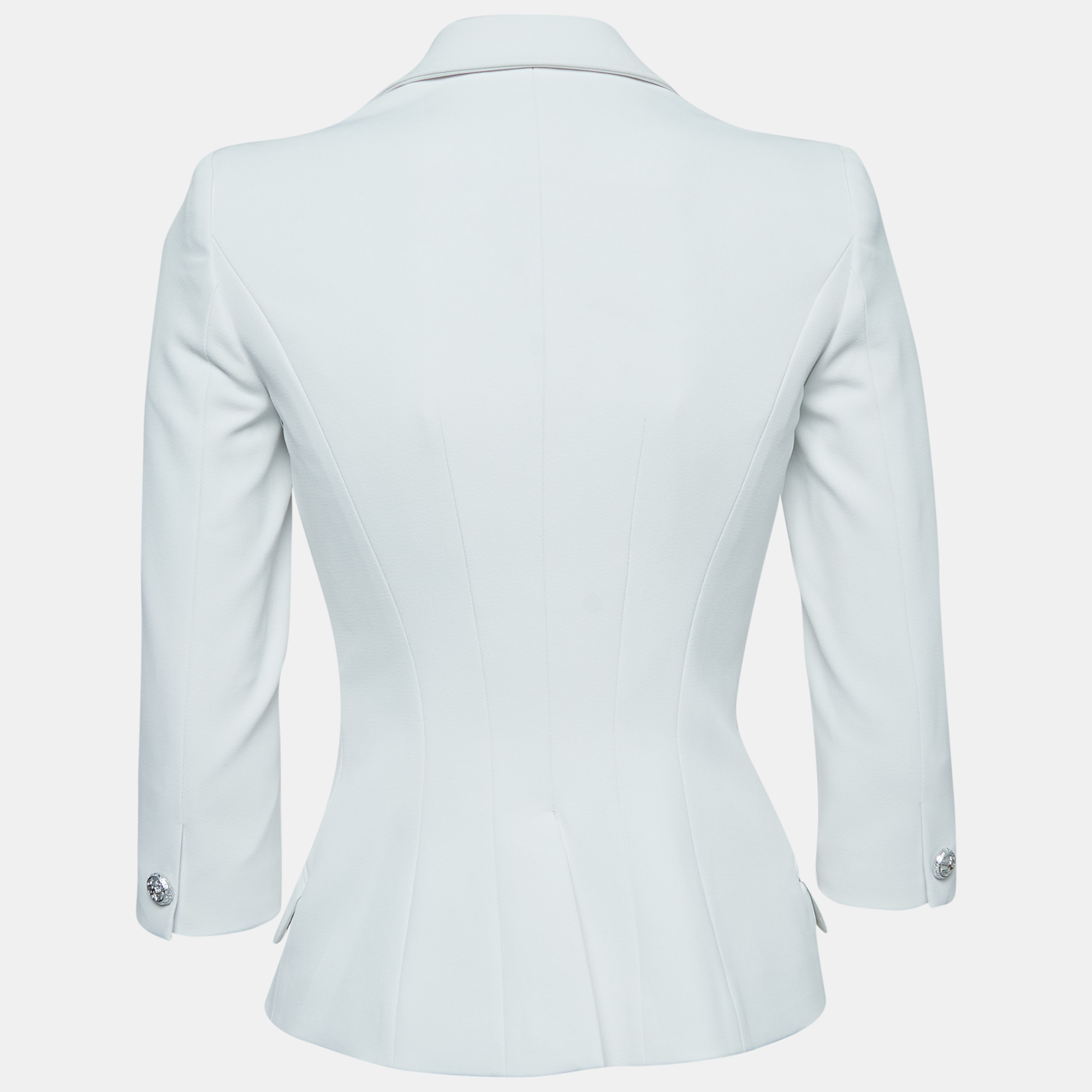 

Elisabetta Franchi White Crepe Double Breasted Blazer