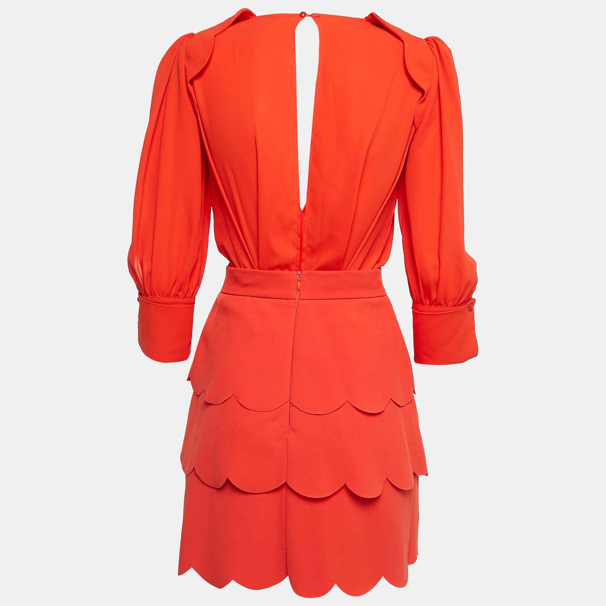 

Elisabetta Franchi Orange Crepe Cutout Mini Dress