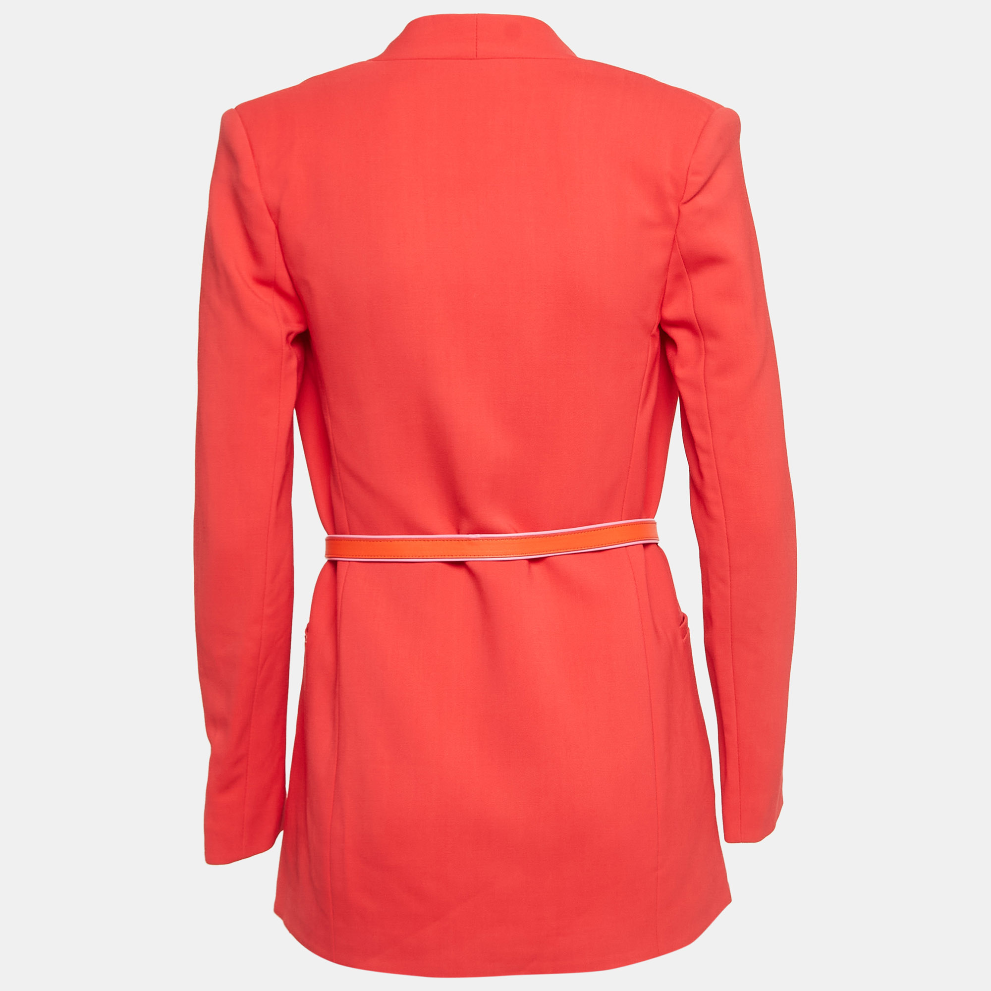

Elisabetta Franchi Red Stretch Crepe Belted Jacket