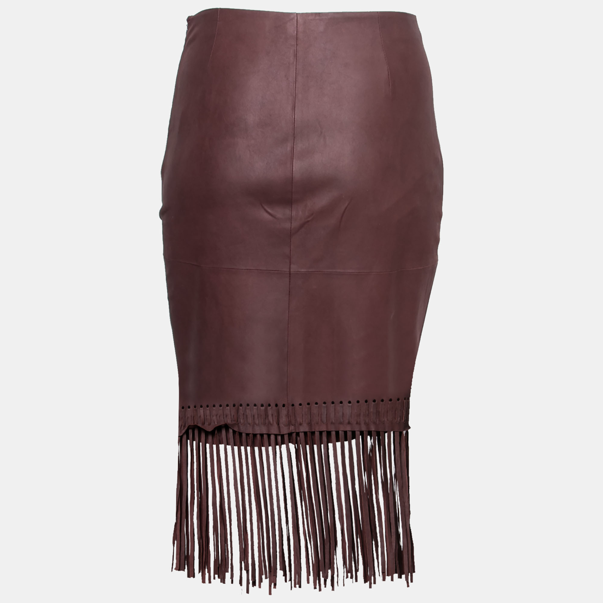 

Elizabeth and James Brown Goat Leather Fringed Hem Jaxson Skirt