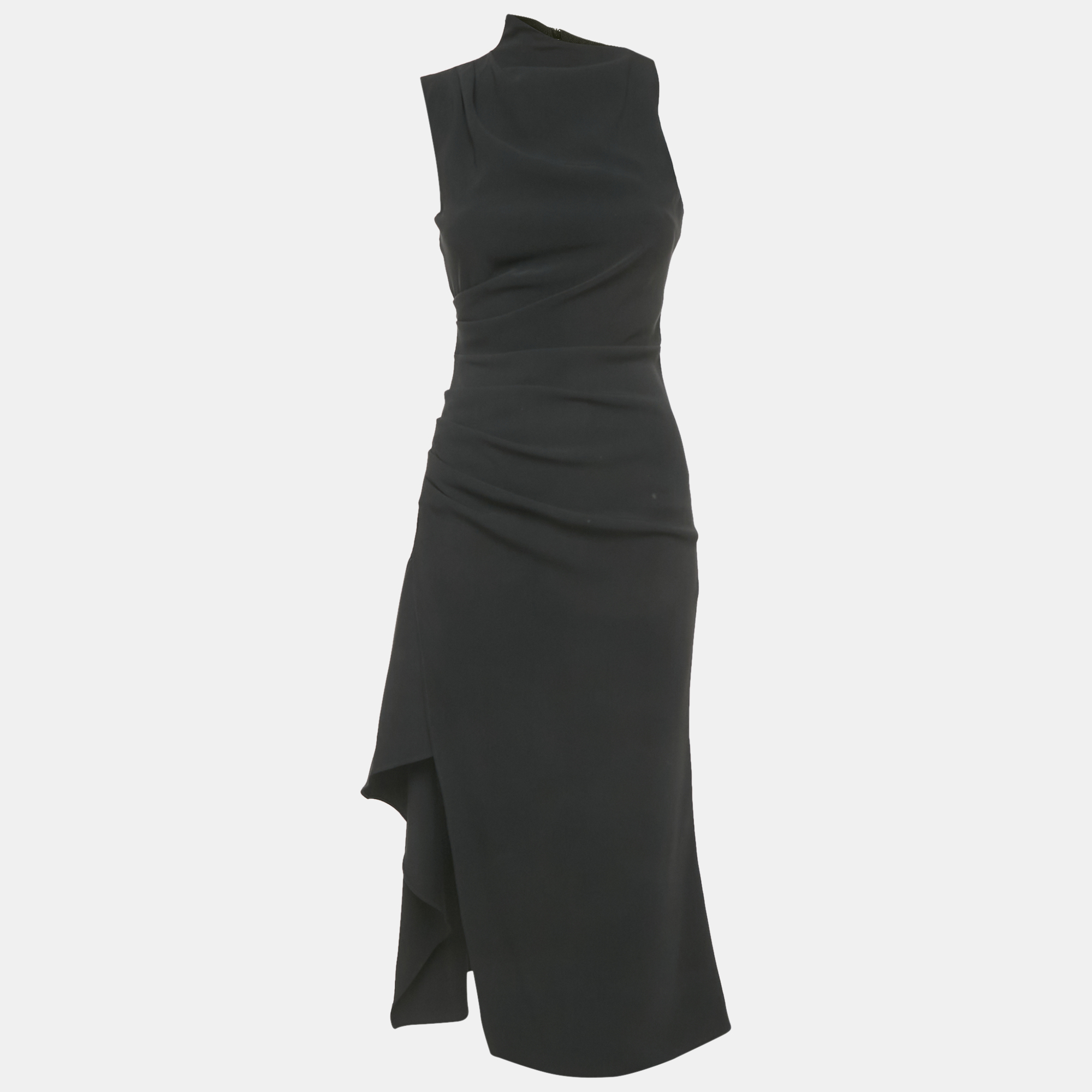 Elliatt Black Crepe High Neck Giovanna Dress XS