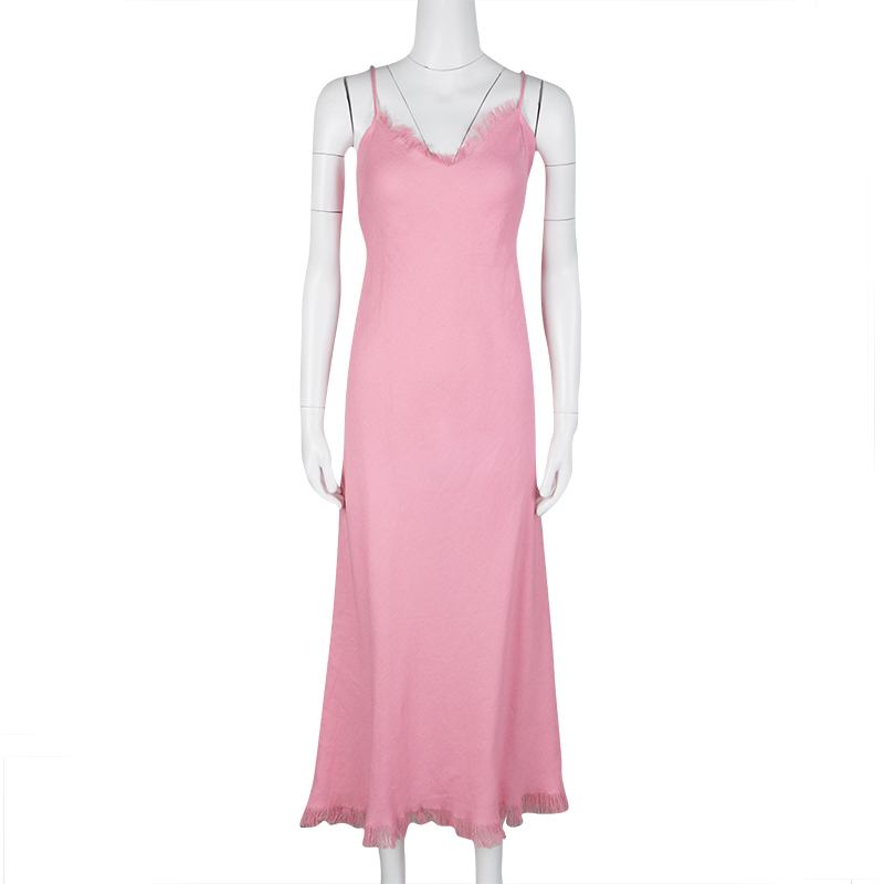 

Emanuel Ungaro Pink Linen Sleeveless Maxi Dress