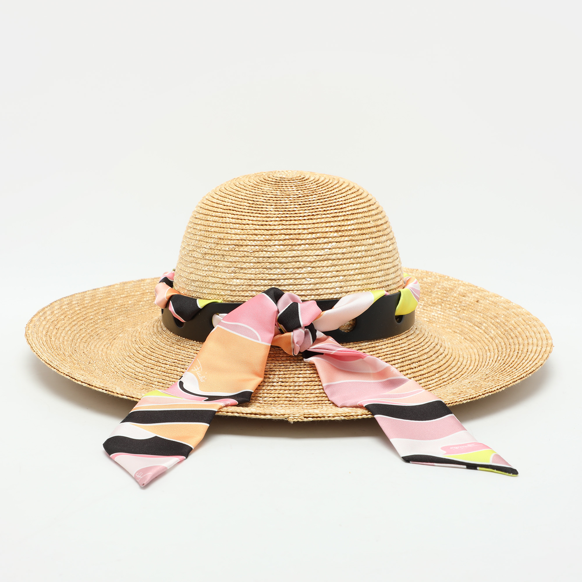 

Emilio Pucci Beige Straw Bucket Hat