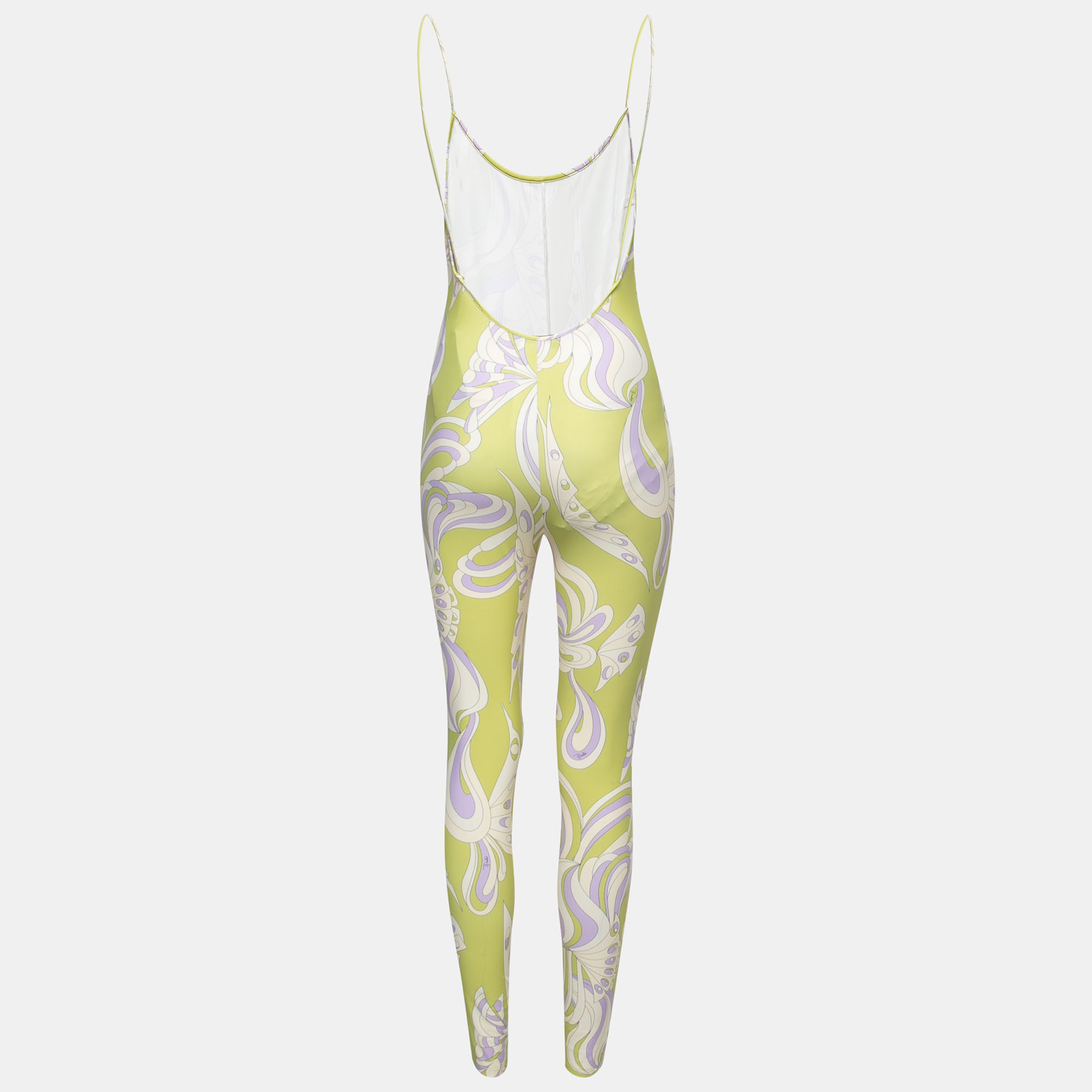 

Emilio Pucci Green Printed Stretch Jersey Jumpsuit