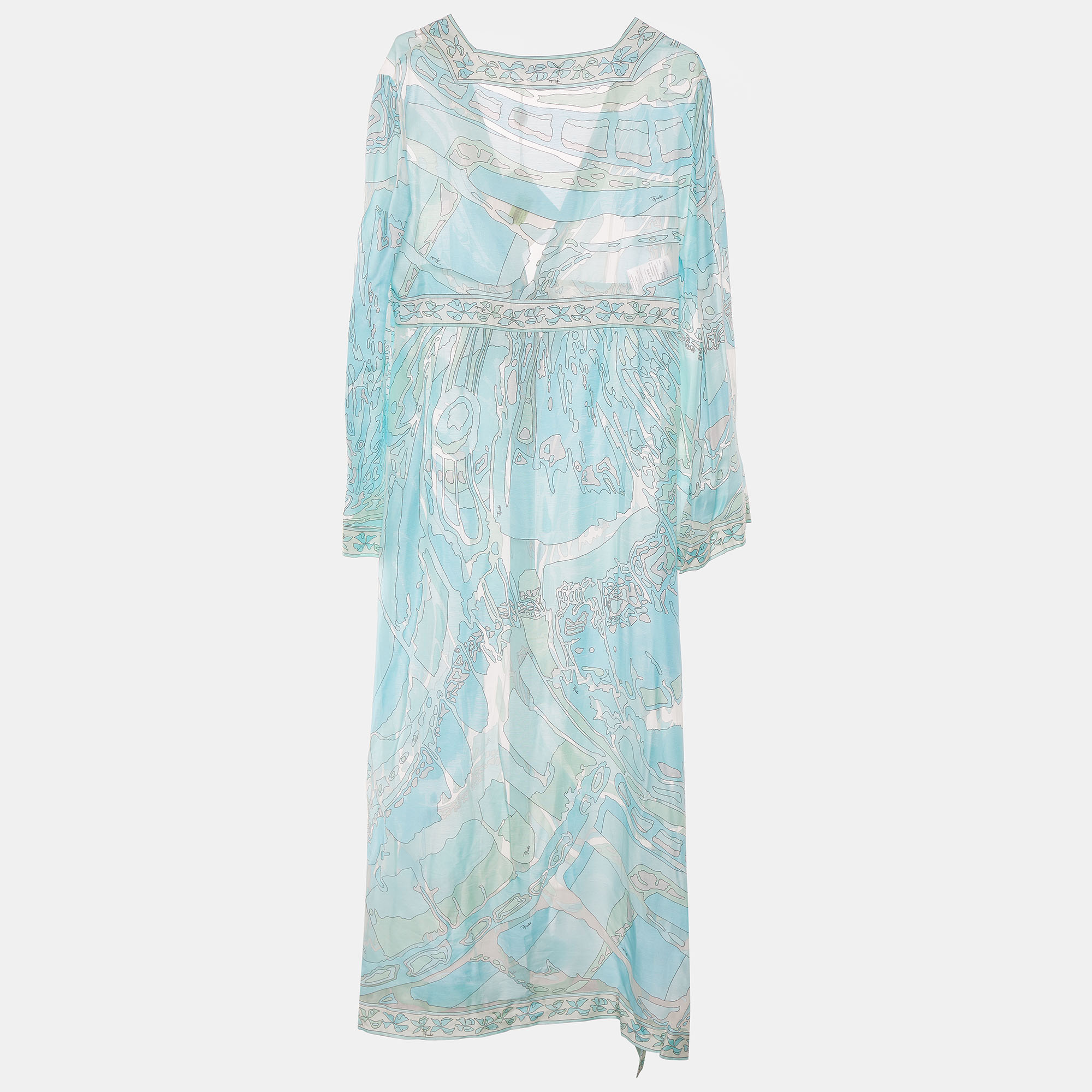 

Emilio Pucci Blue Front Tie Detail Robe