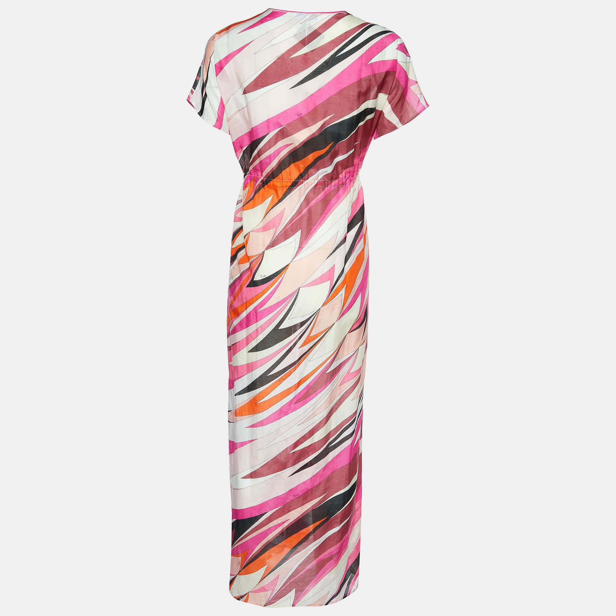 

Emilio Pucci Multicolor Printed Cotton & Silk Kaftan Maxi Dress