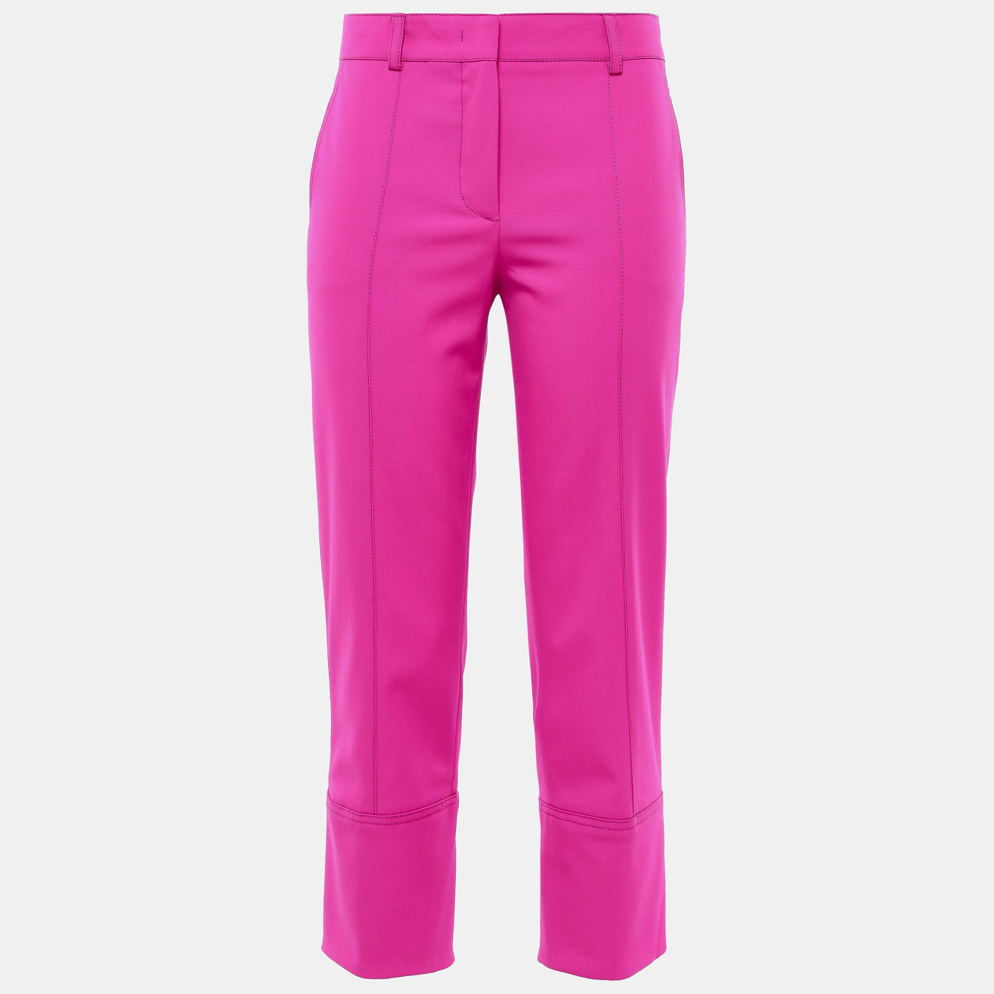 Pre-owned Emilio Pucci Pink Wool Cropped Pants S (it 38)