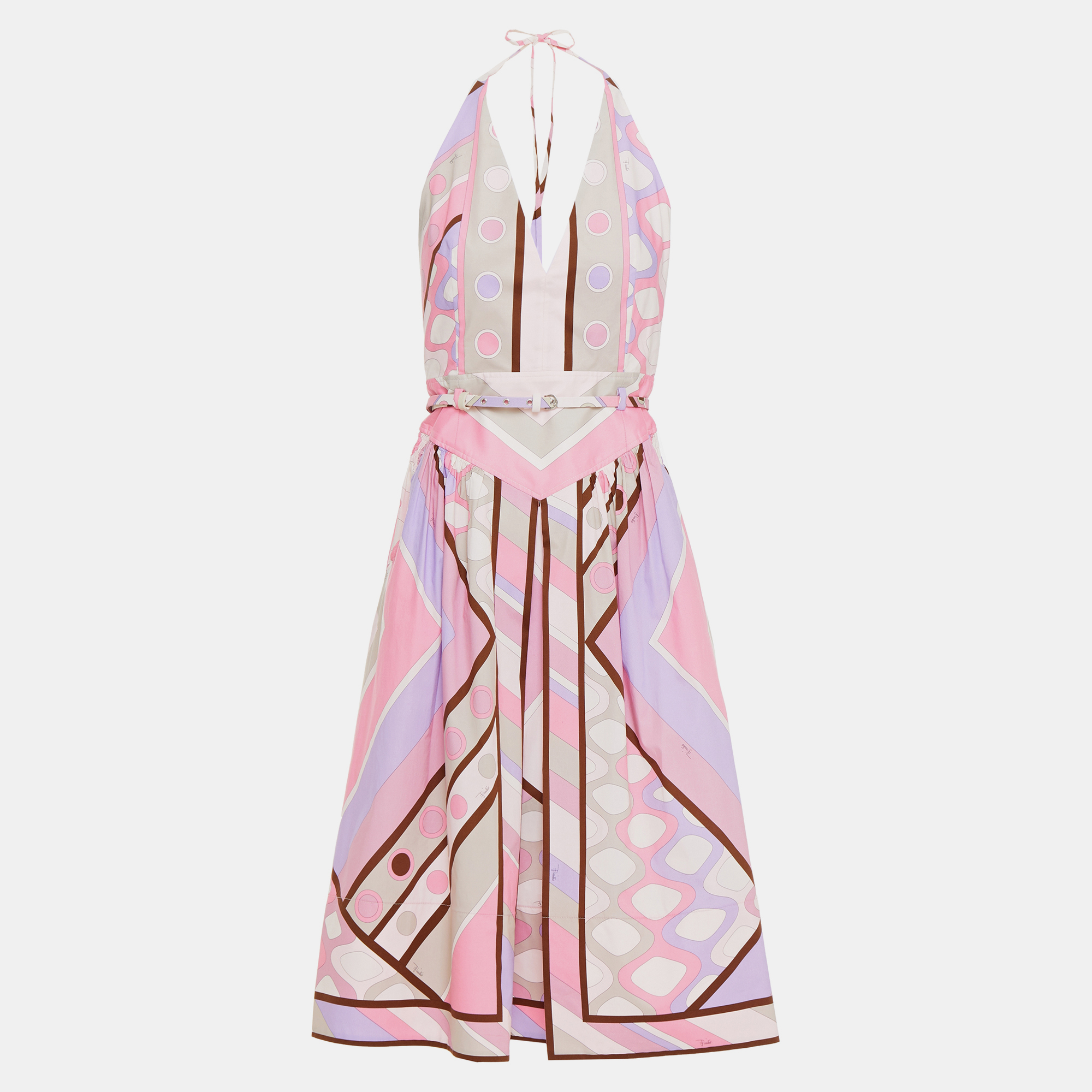 

Emilio Pucci Cotton Midi Dress 40, Multicolor