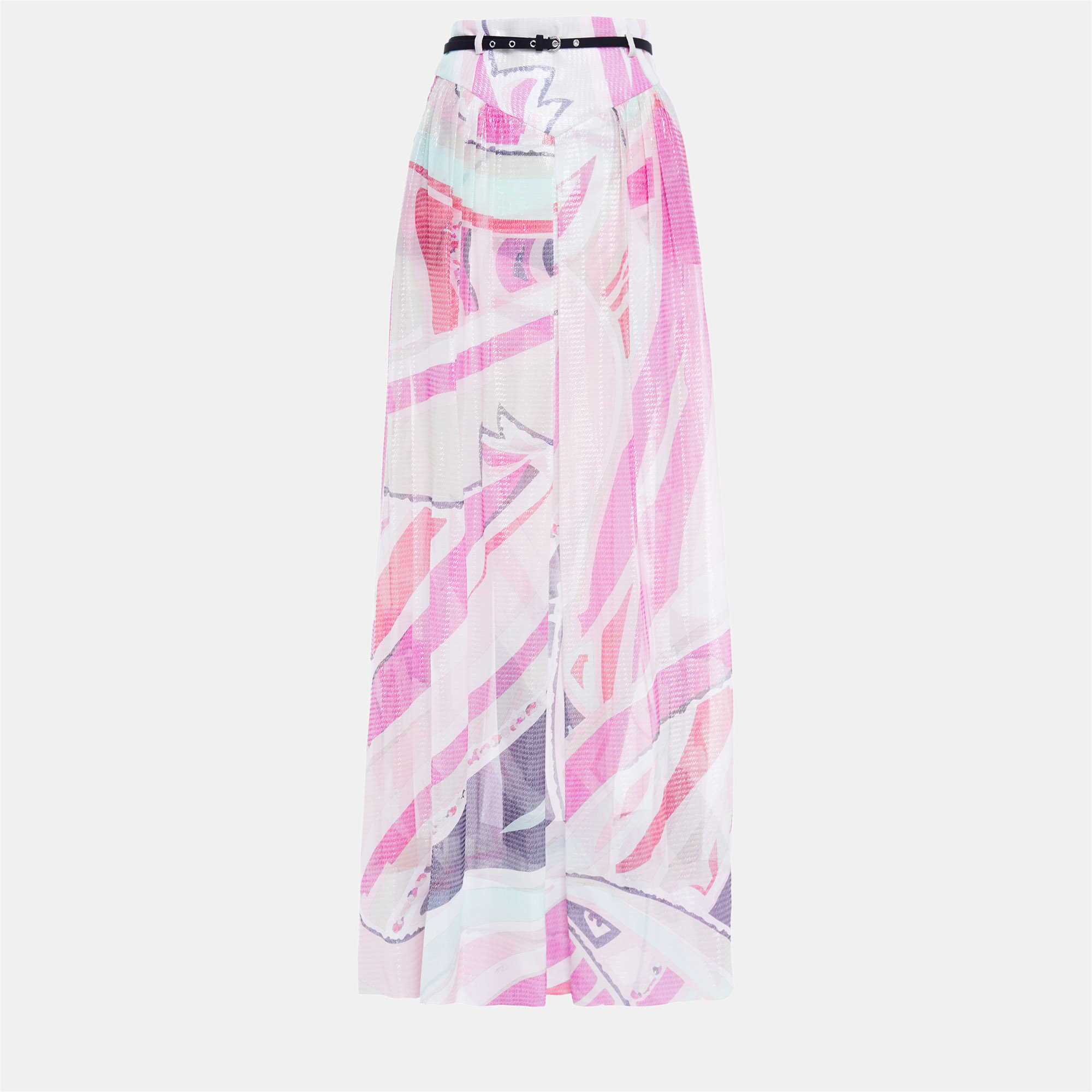 

Emilio Pucci Silk Maxi Skirt 40, Pink