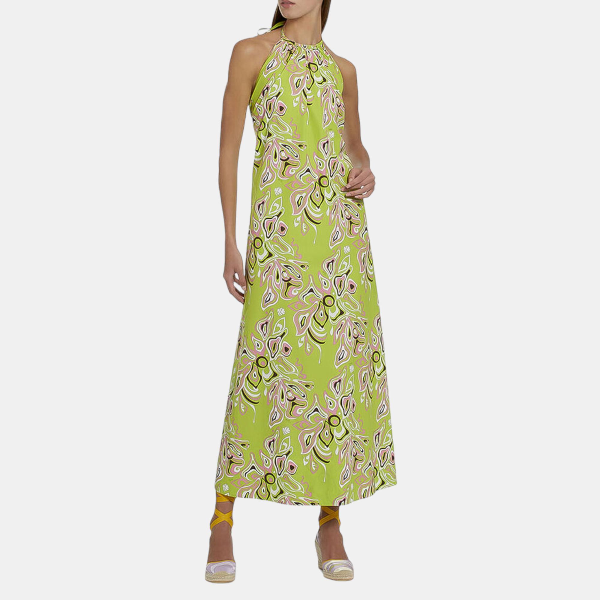 

Emilio Pucci Green Africana Print Dress S