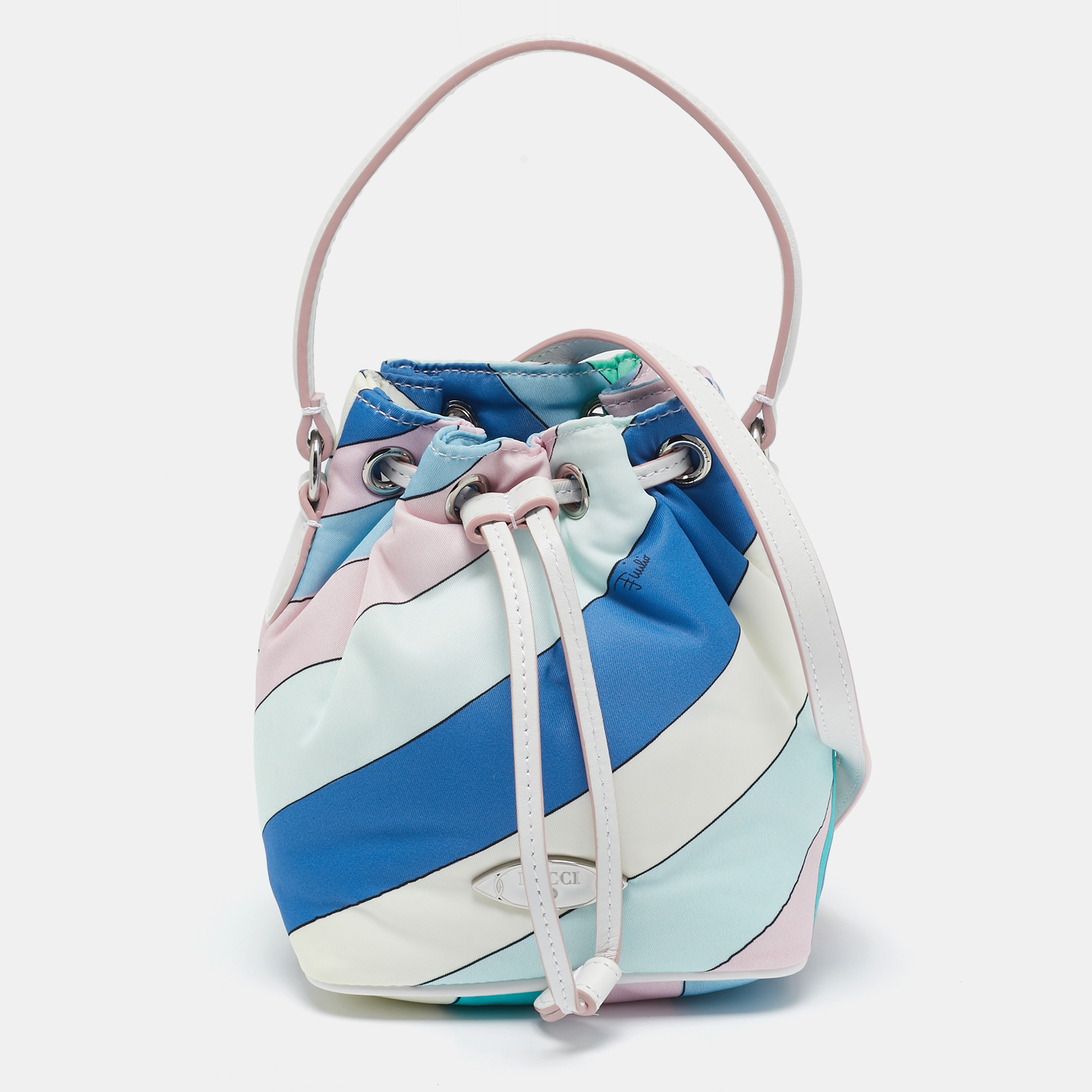 

Emilio Pucci Multicolor Iride Print Nylon Yummy Bucket Bag