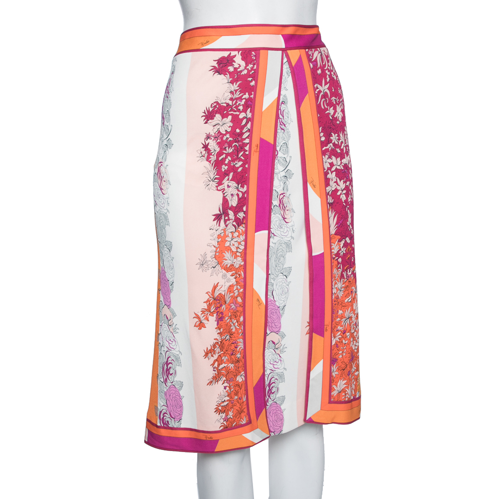 

Emilio Pucci Archivio Multicolor Floral Printed Skirt