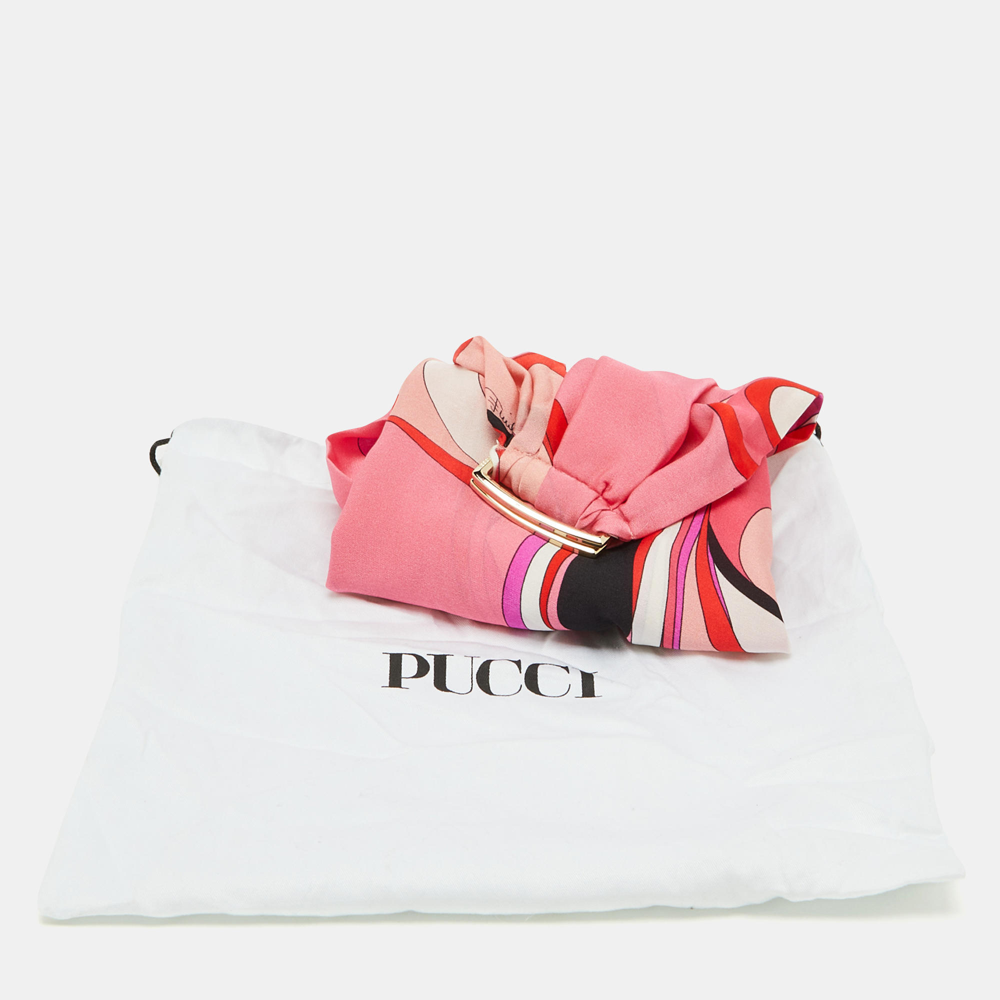 Emilio Pucci Multicolor Printed Silk Belt 