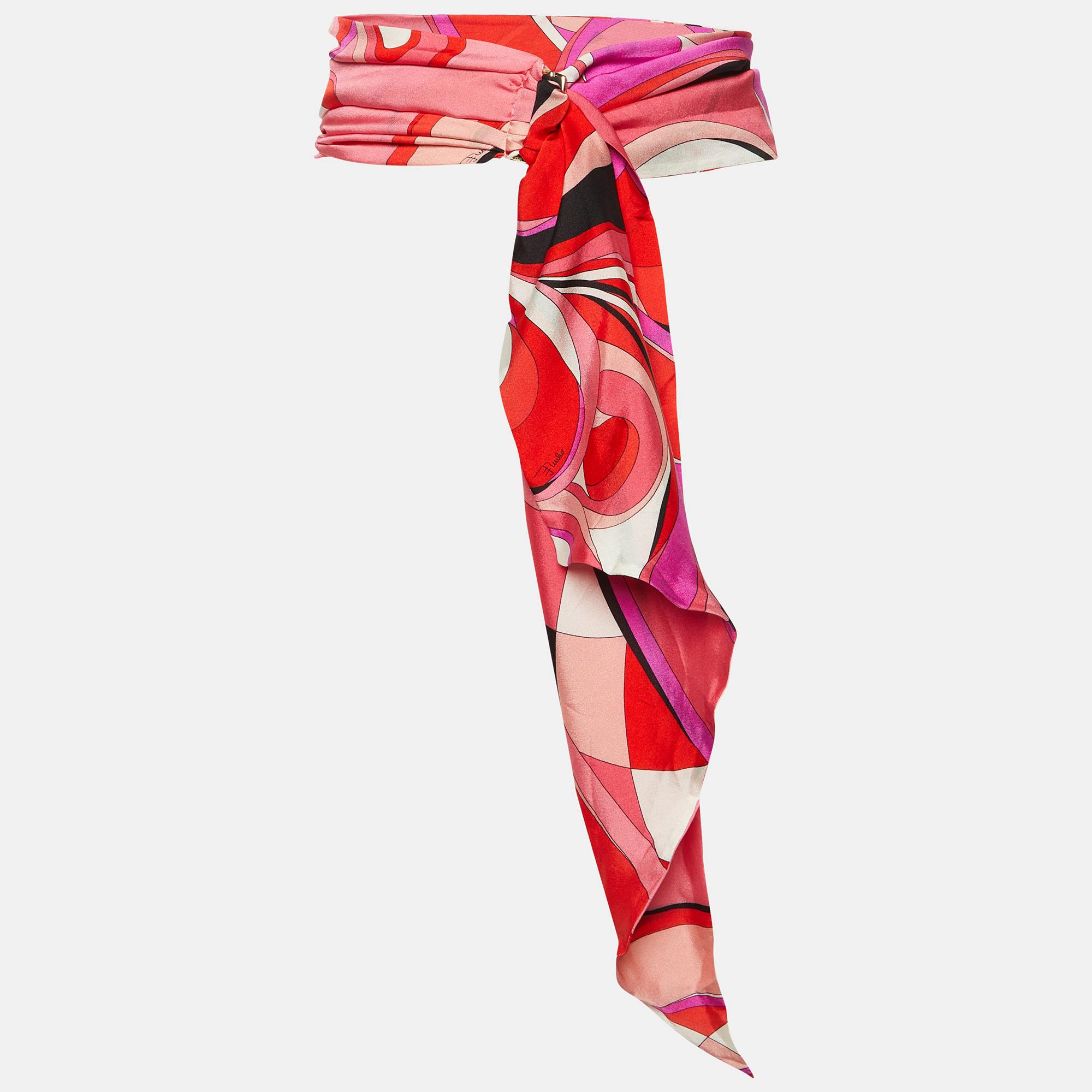 Emilio Pucci Multicolor Printed Silk Belt 