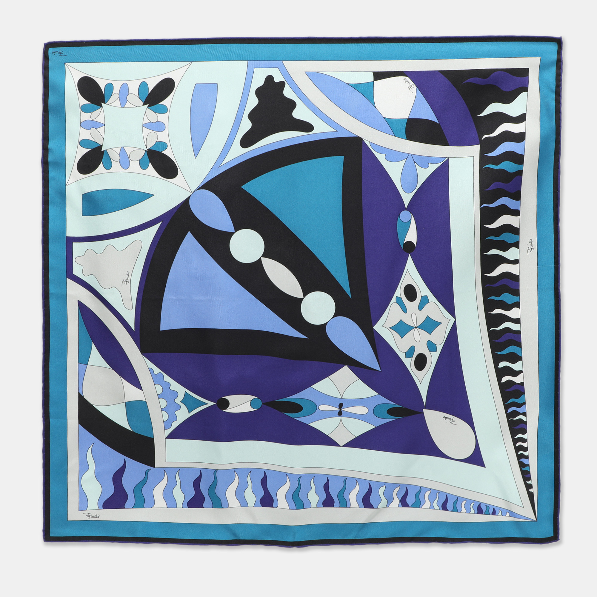 

Emilio Pucci Multicolor Printed Silk Square Scarf