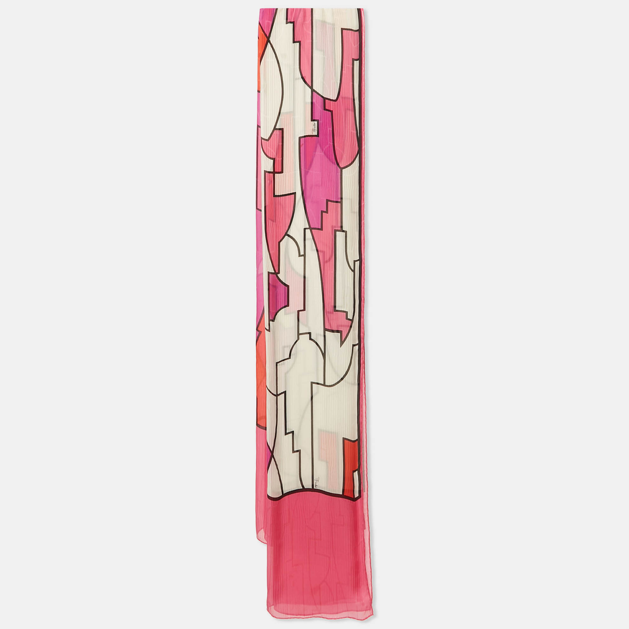 

Emilio Pucci Pink/Red Printed Silk Scarf, Multicolor