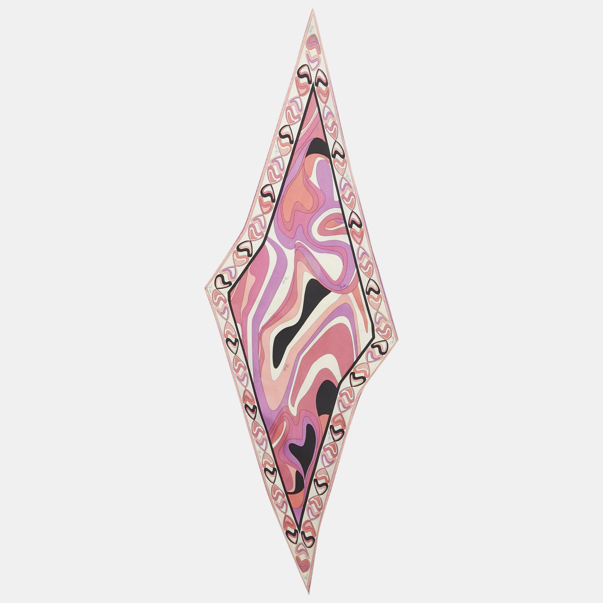 

Emilio Pucci Pink Printed Silk Diamond Scarf
