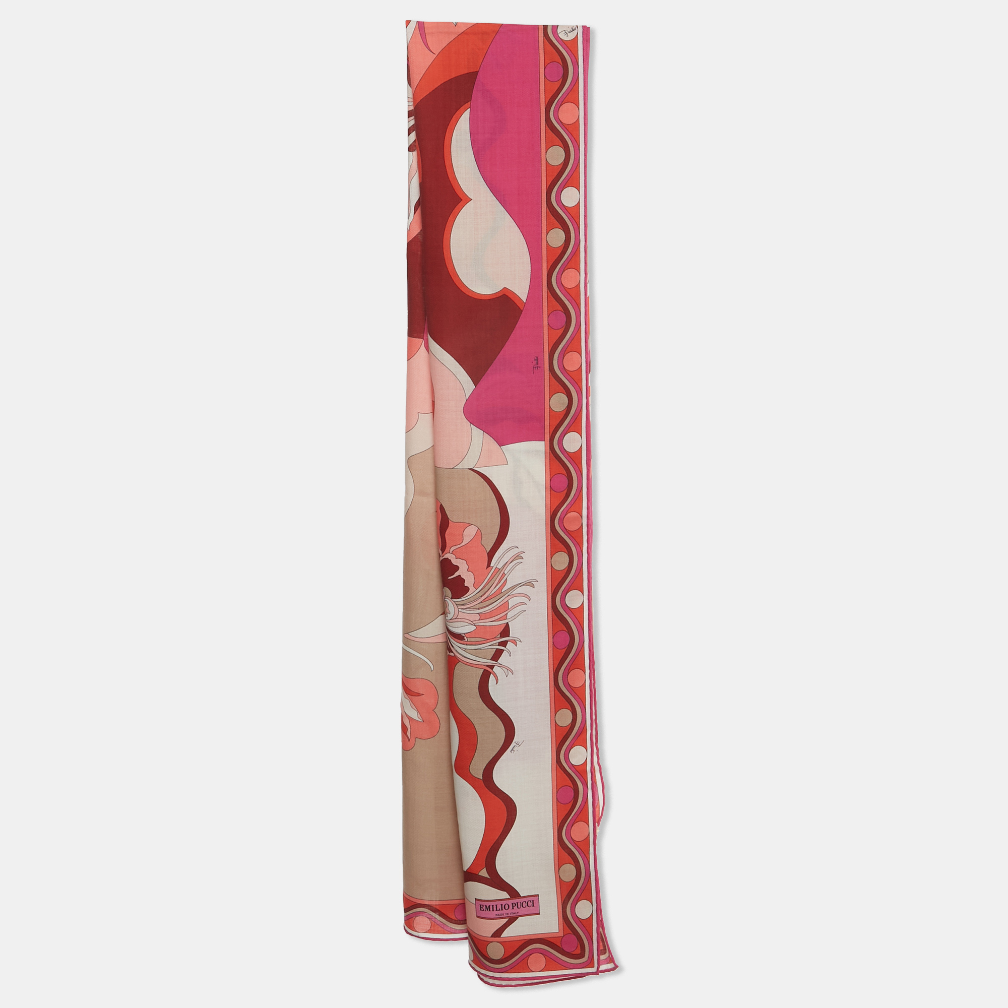 

Emilio Pucci Multicolor Printed Wool & Silk Scarf