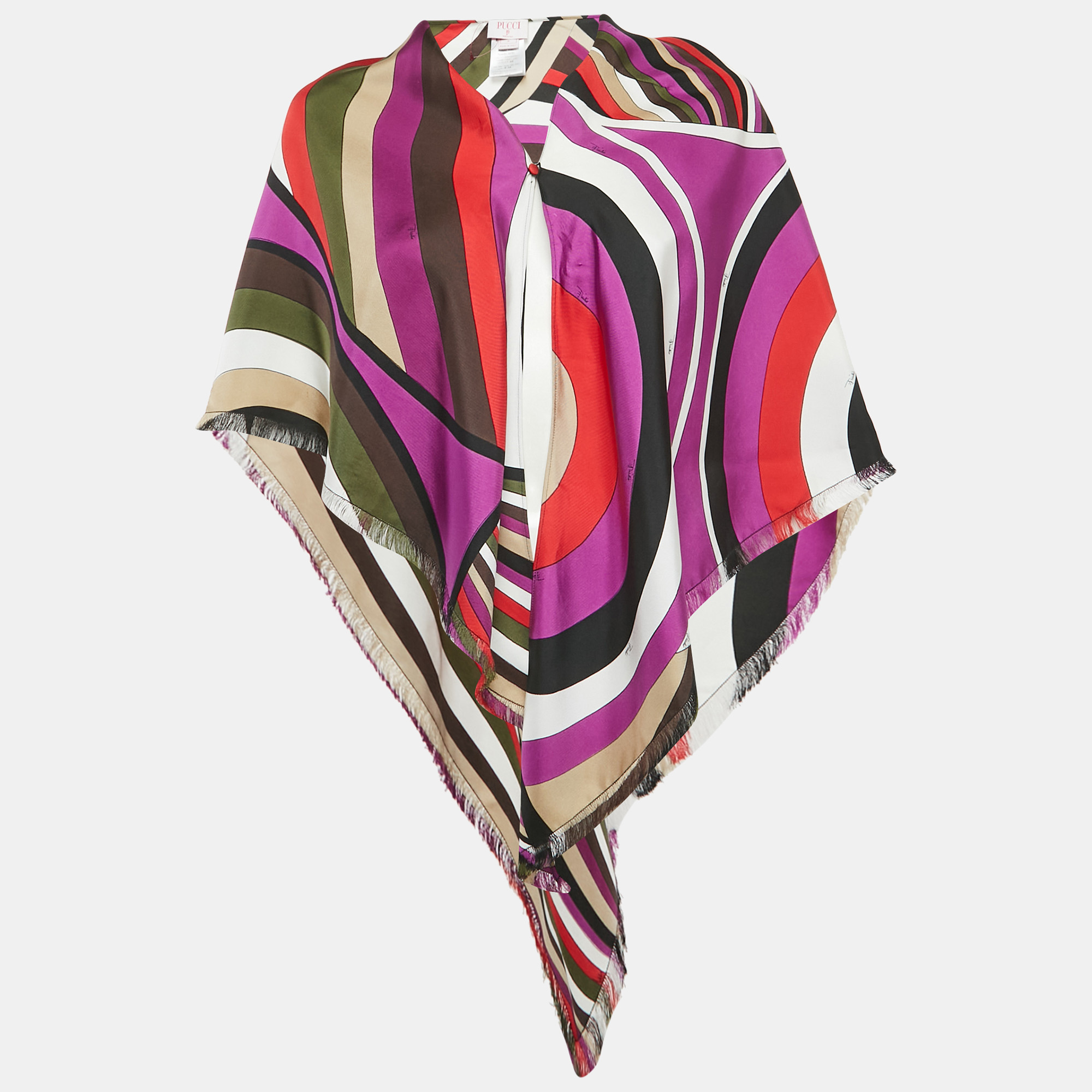 

Emilio Pucci Multicolor Printed Silk Triangle Scarf