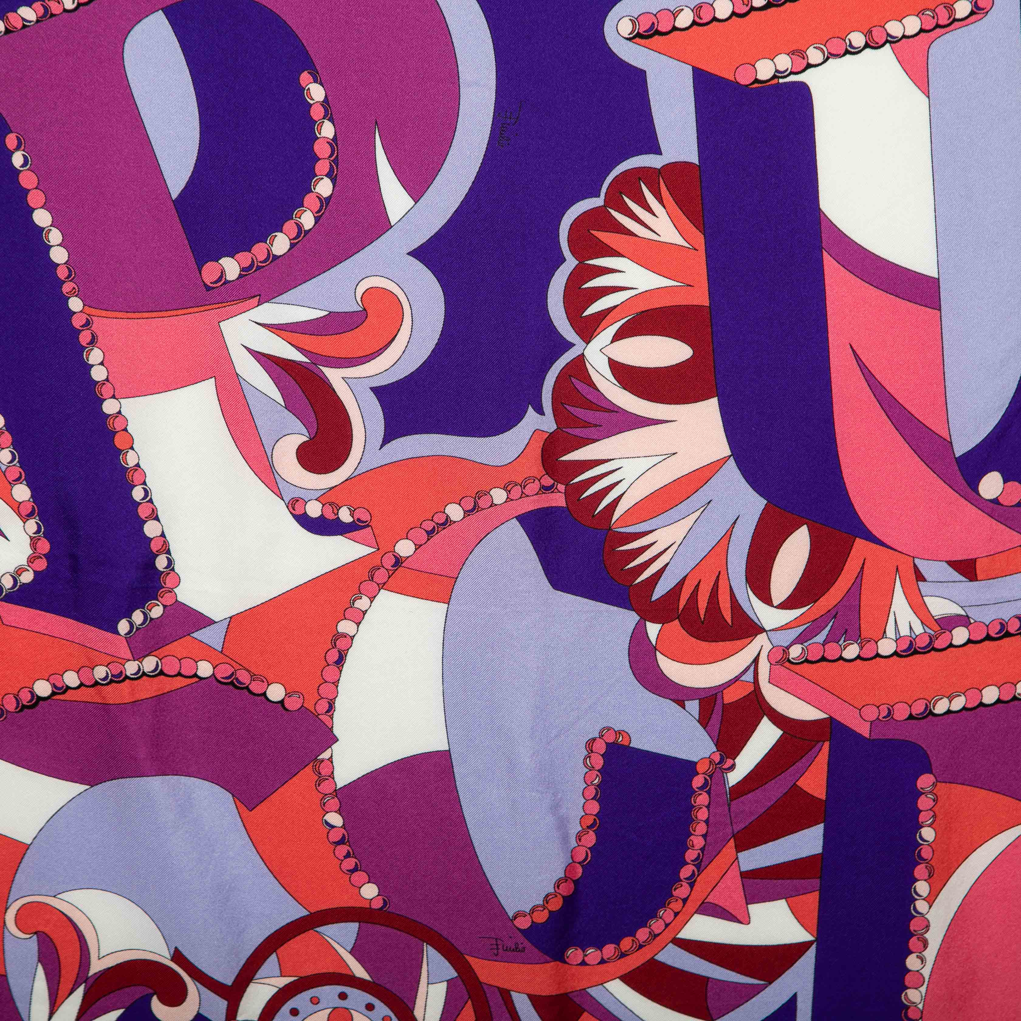 

Emilio Pucci Multicolor Abstract Print Silk Scarf