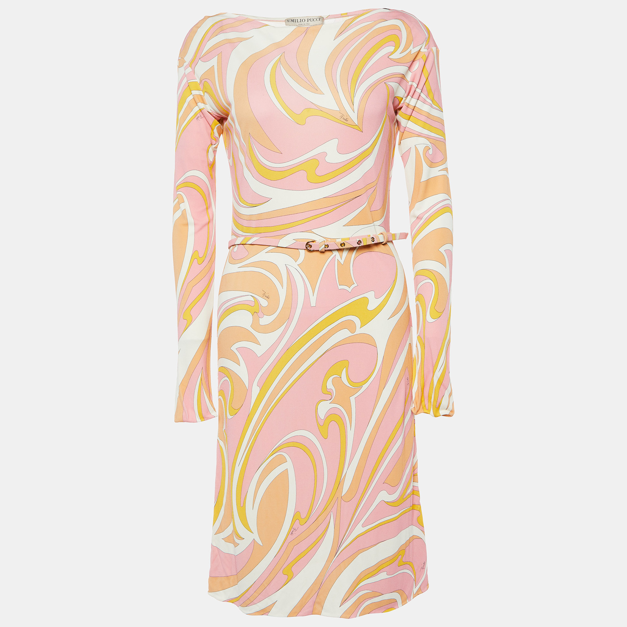 Emilio Pucci Multicolor Printed Jersey Midi Dress M.. | eBay