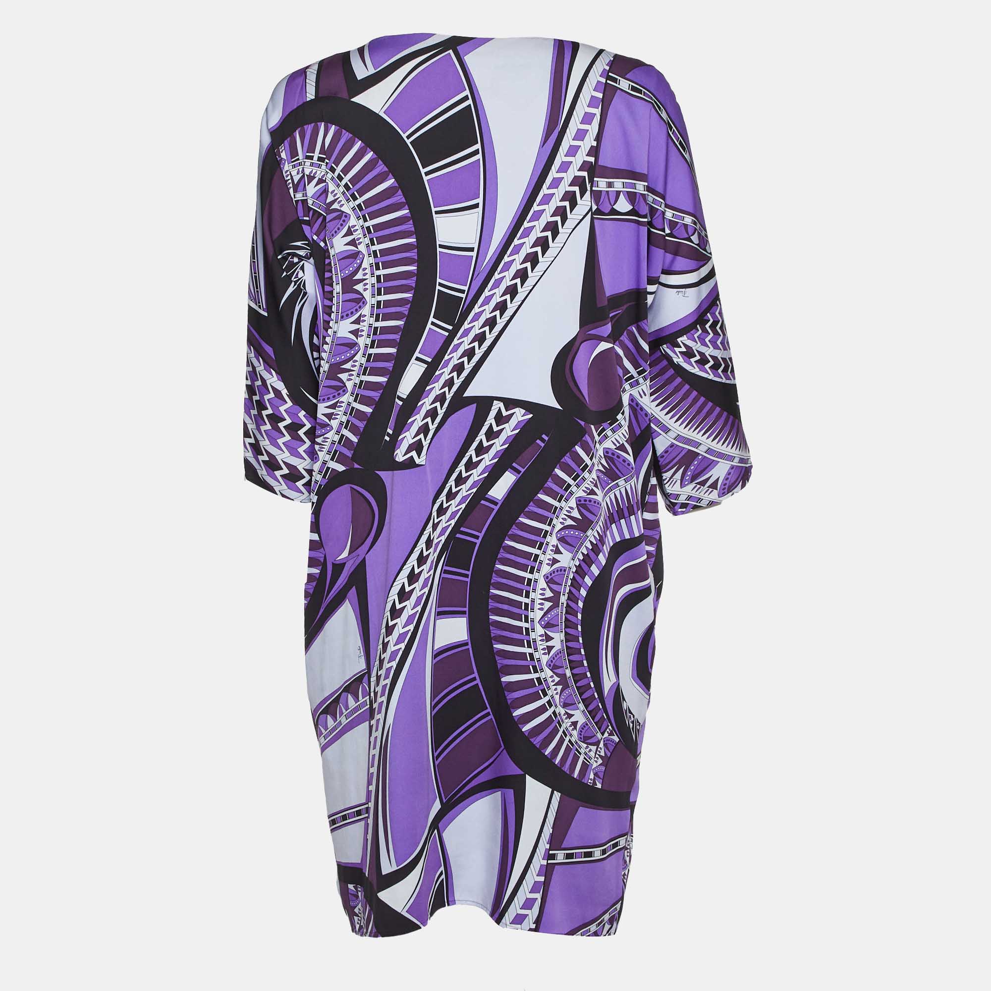 

Emilio Pucci Purple Printed Silk Mini Dress M