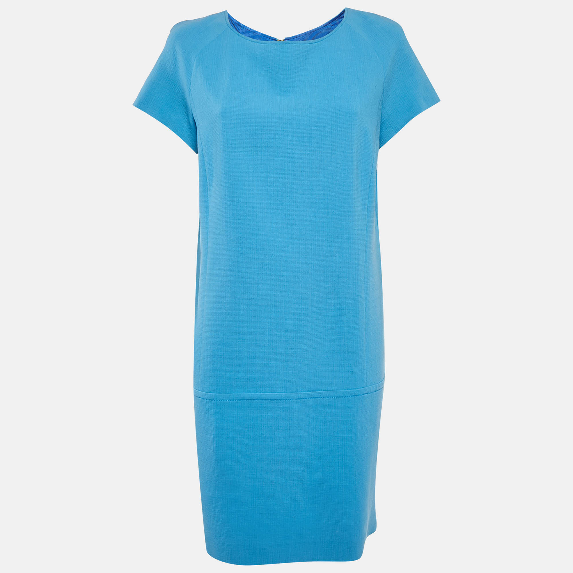 

Emilio Pucci Blue Wool Round Neck Short Dress L