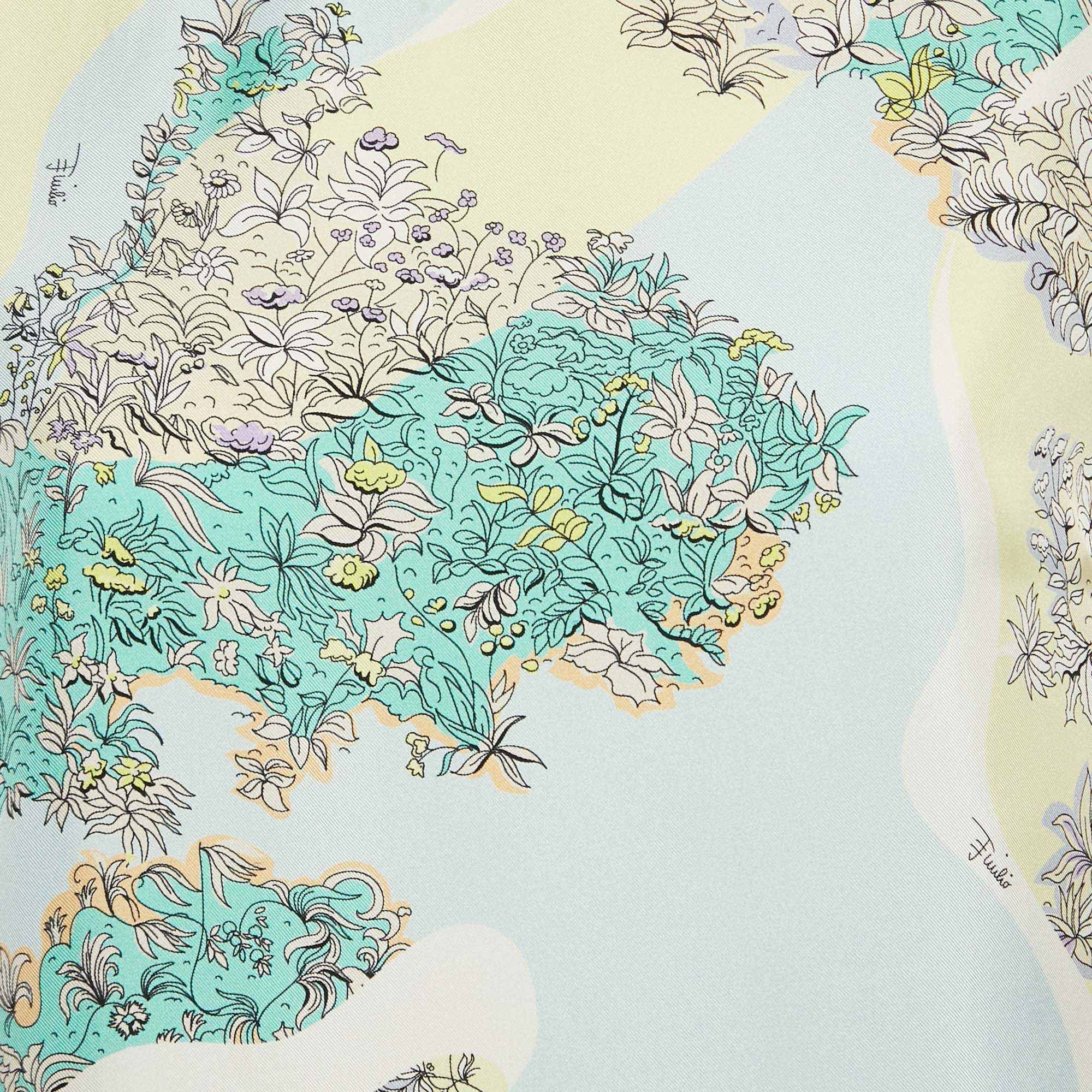 Emilio Pucci Multicolor Floral Print Silk Top S 