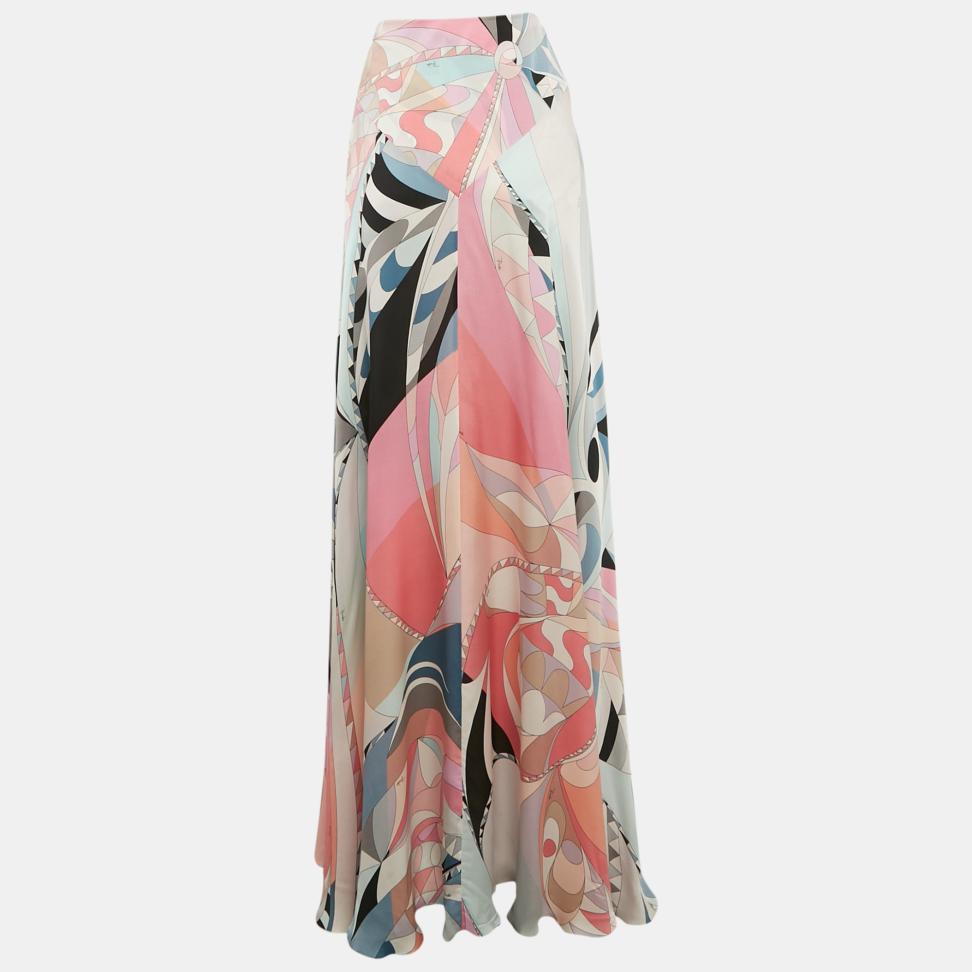 

Emilio Pucci Multicolor Printed Silk Maxi Skirt L