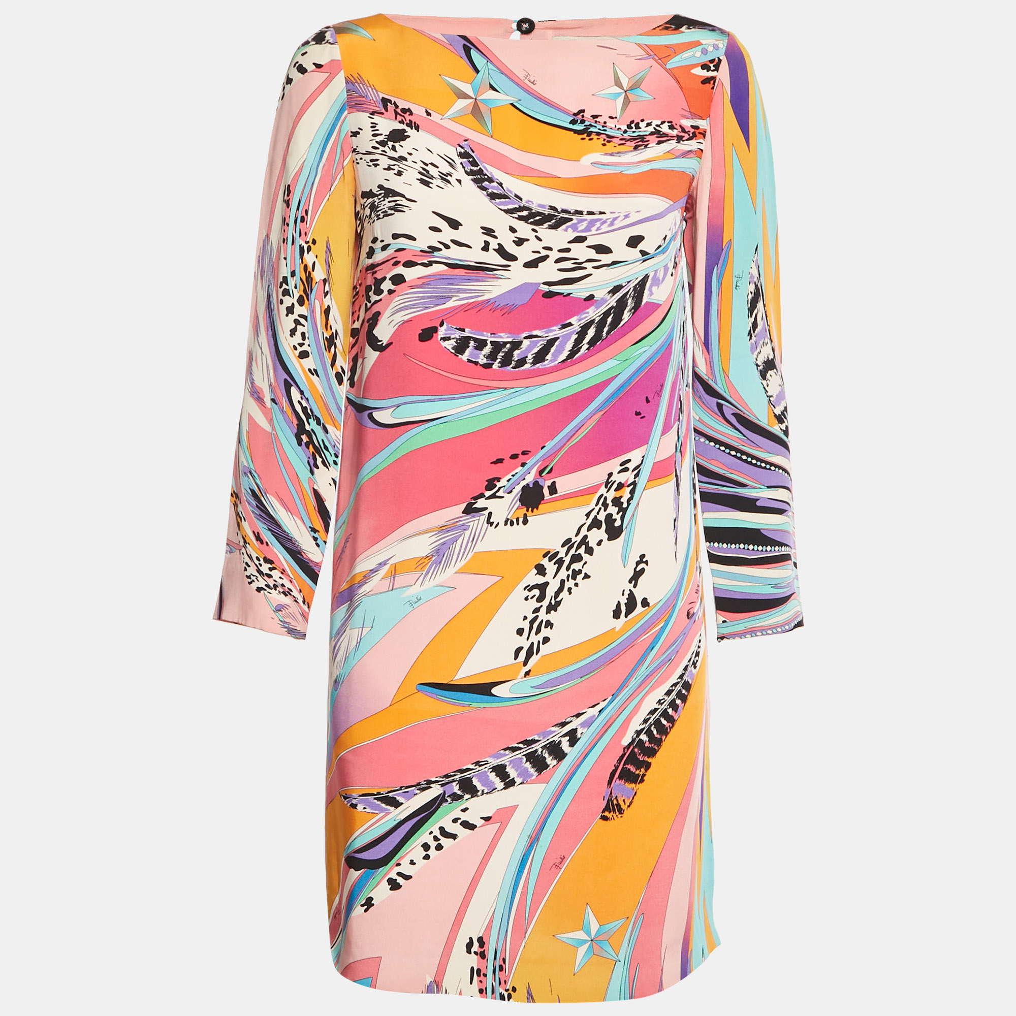 

Emilio Pucci Multicolor Silk Long Sleeve Mini Dress S