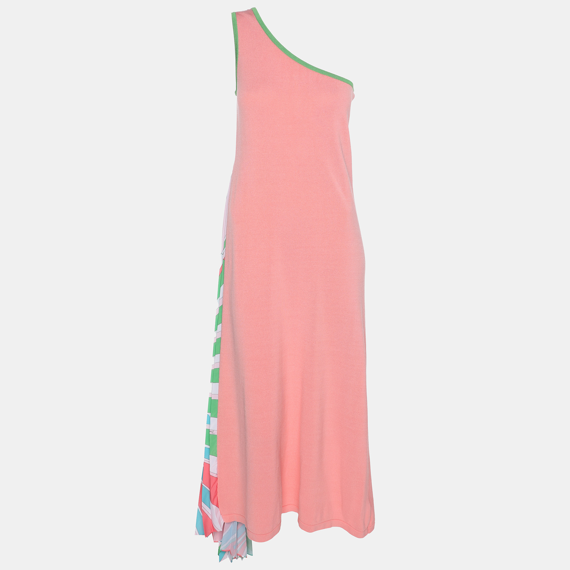 

Emilio Pucci Peach Stretch Knit Midi Dress S, Pink