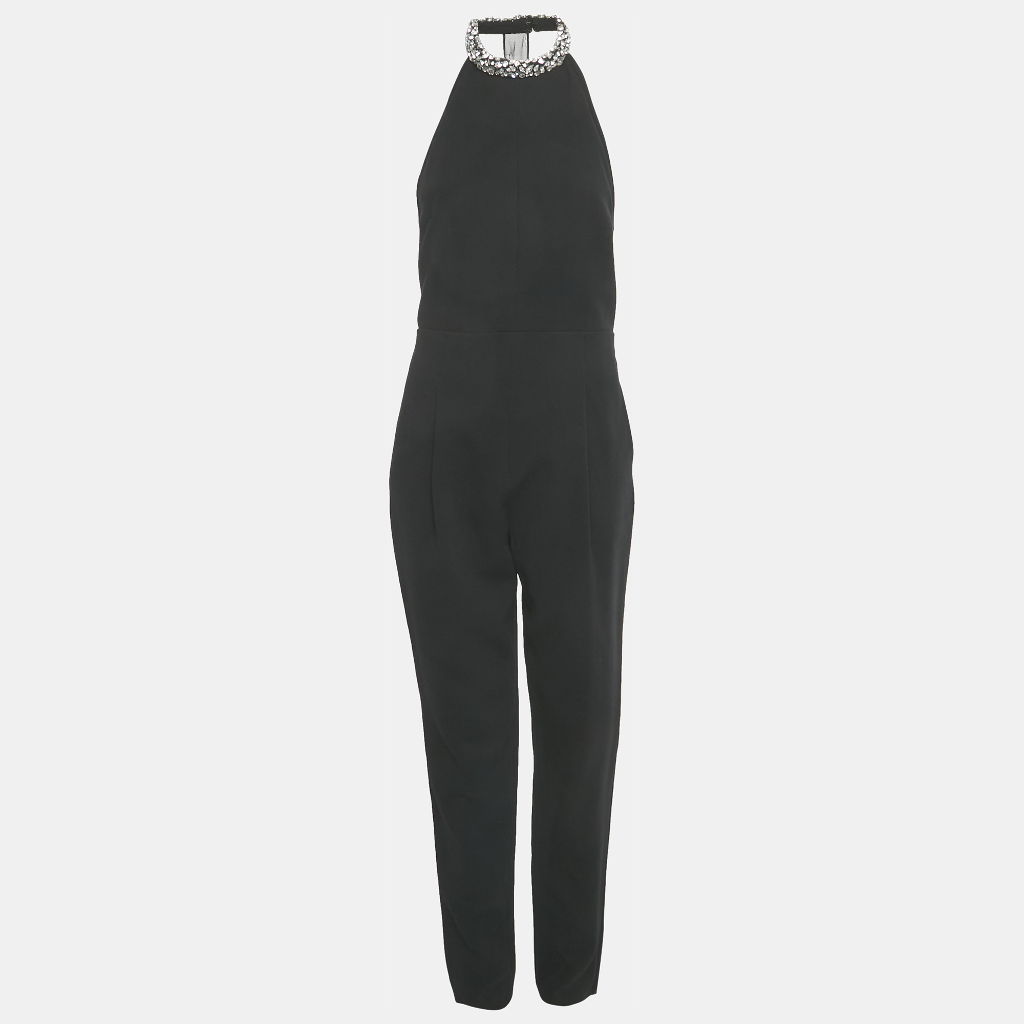 

Emilio Pucci Black Wool Stud Detail Neck Sleeveless Jumpsuit M