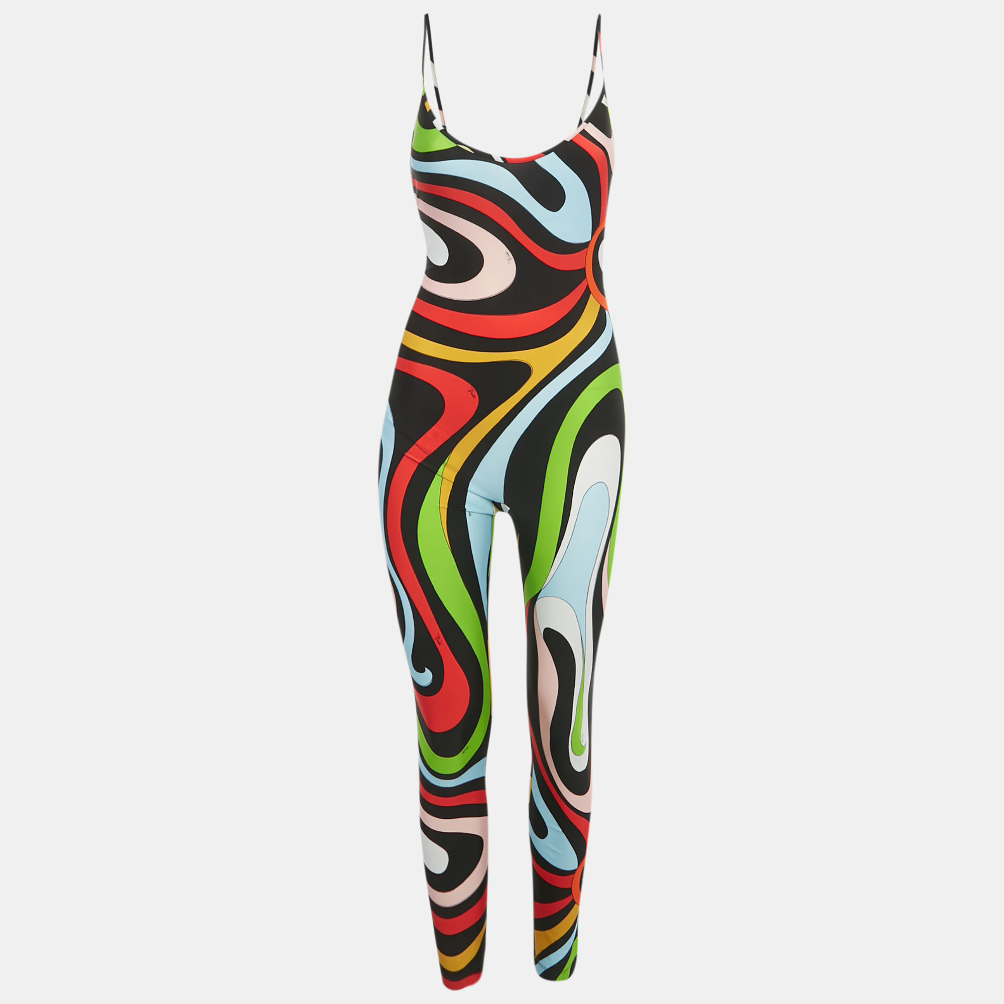 

Emilio Pucci Black Printed Jersey Sleeveless Jumpsuit XS