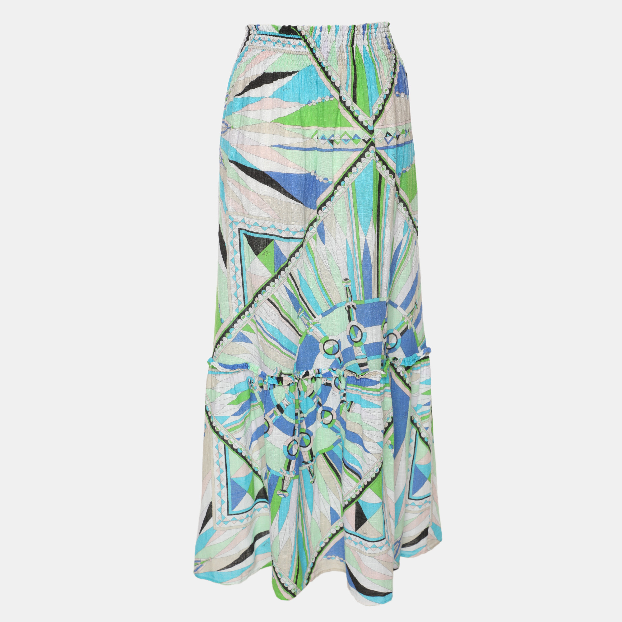

Emilio Pucci Multicolor Printed Cotton Knit Maxi Skirt M