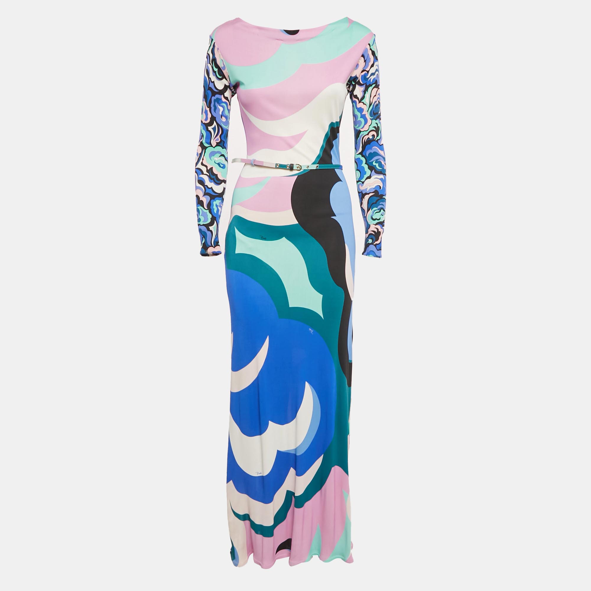 

Emilio Pucci Multicolor Printed Jersey Maxi Dress S