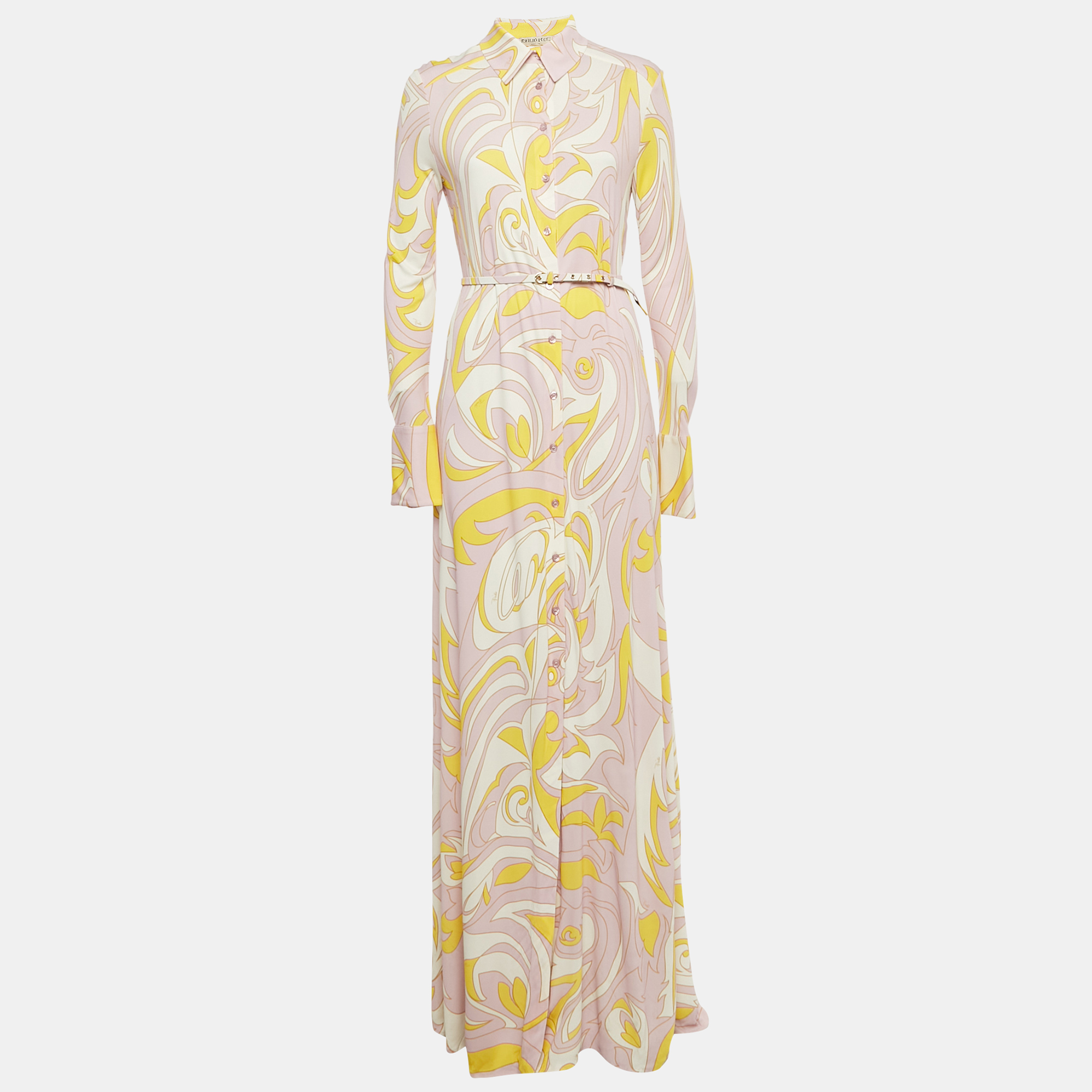 

Emilio Pucci Pink Printed Jersey Maxi Dress M