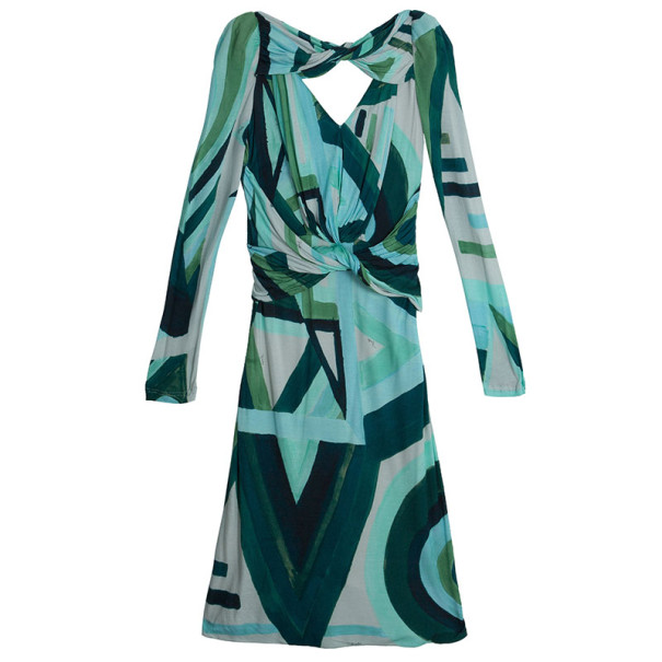 Pre Owned Emilio Pucci Long Sleeve Abstract Dress M