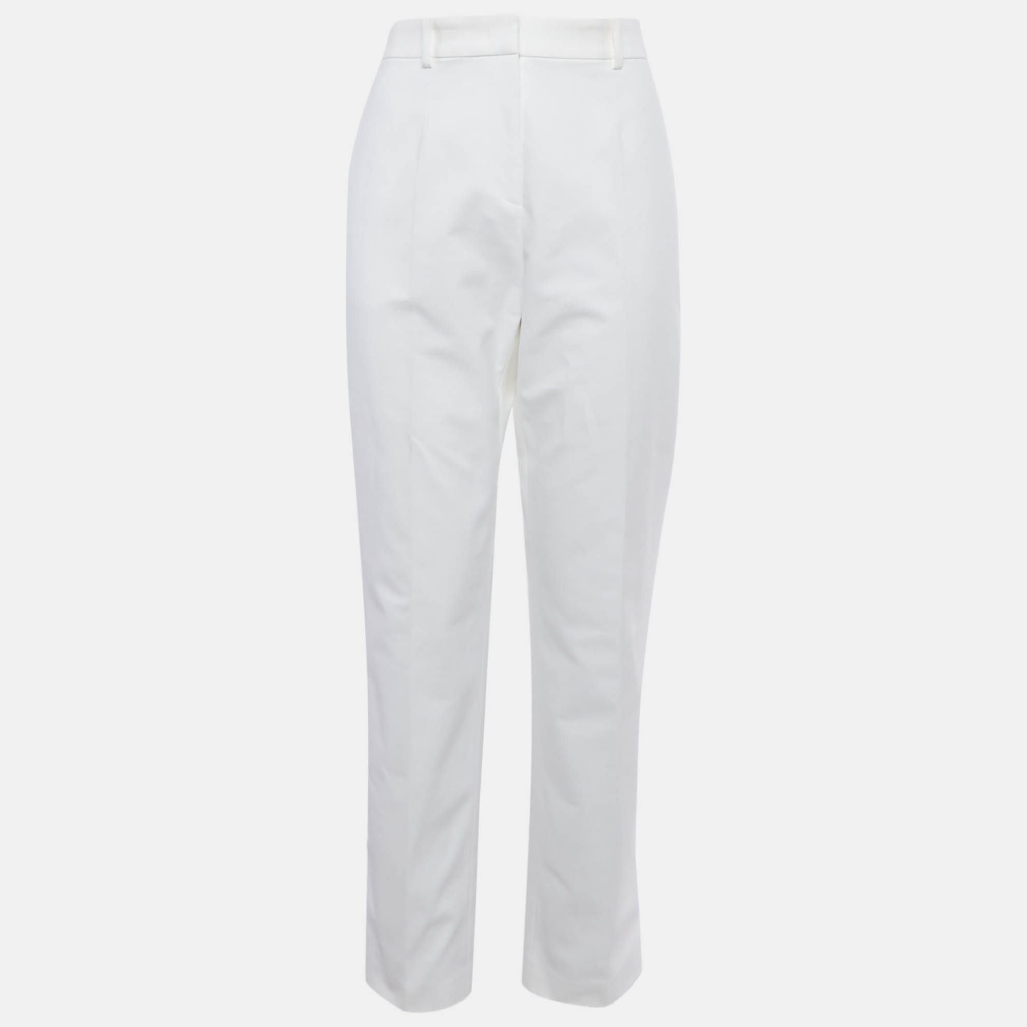 

Emilio Pucci White Taffeta Trousers M