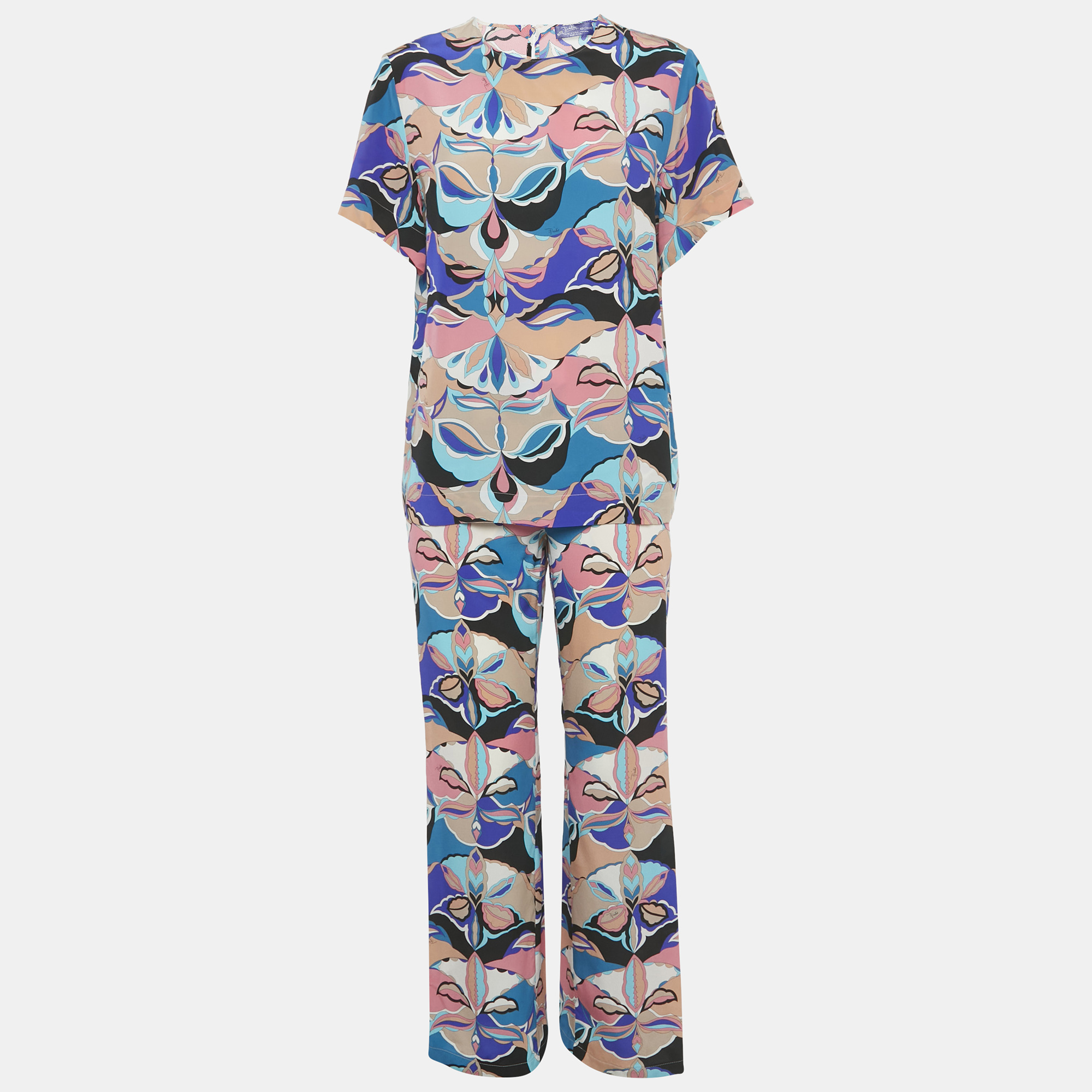 

Emilio Pucci Multicolor Printed Silk Top & Pants S