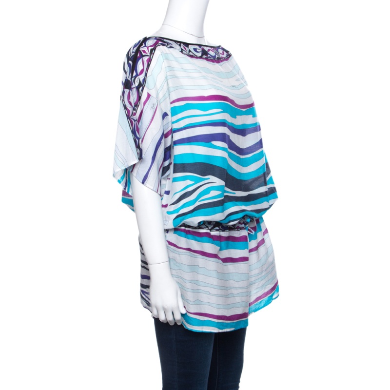 

Emilio Pucci Multicolor Printed Cotton Voile Tunic